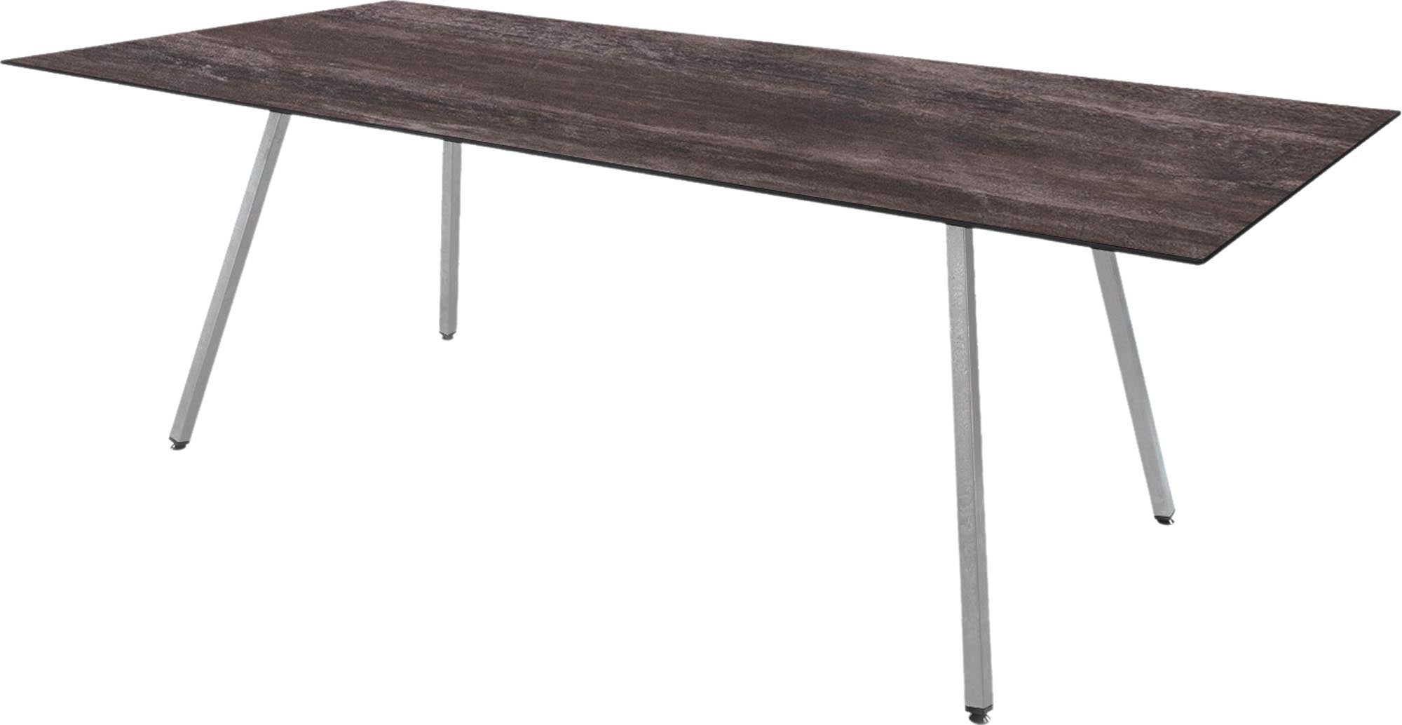 Der Fiberglastisch Chur 160/220 von Schaffner: modern, langlebig, perfekt für draußen, wetterfest und elegant gestaltet.