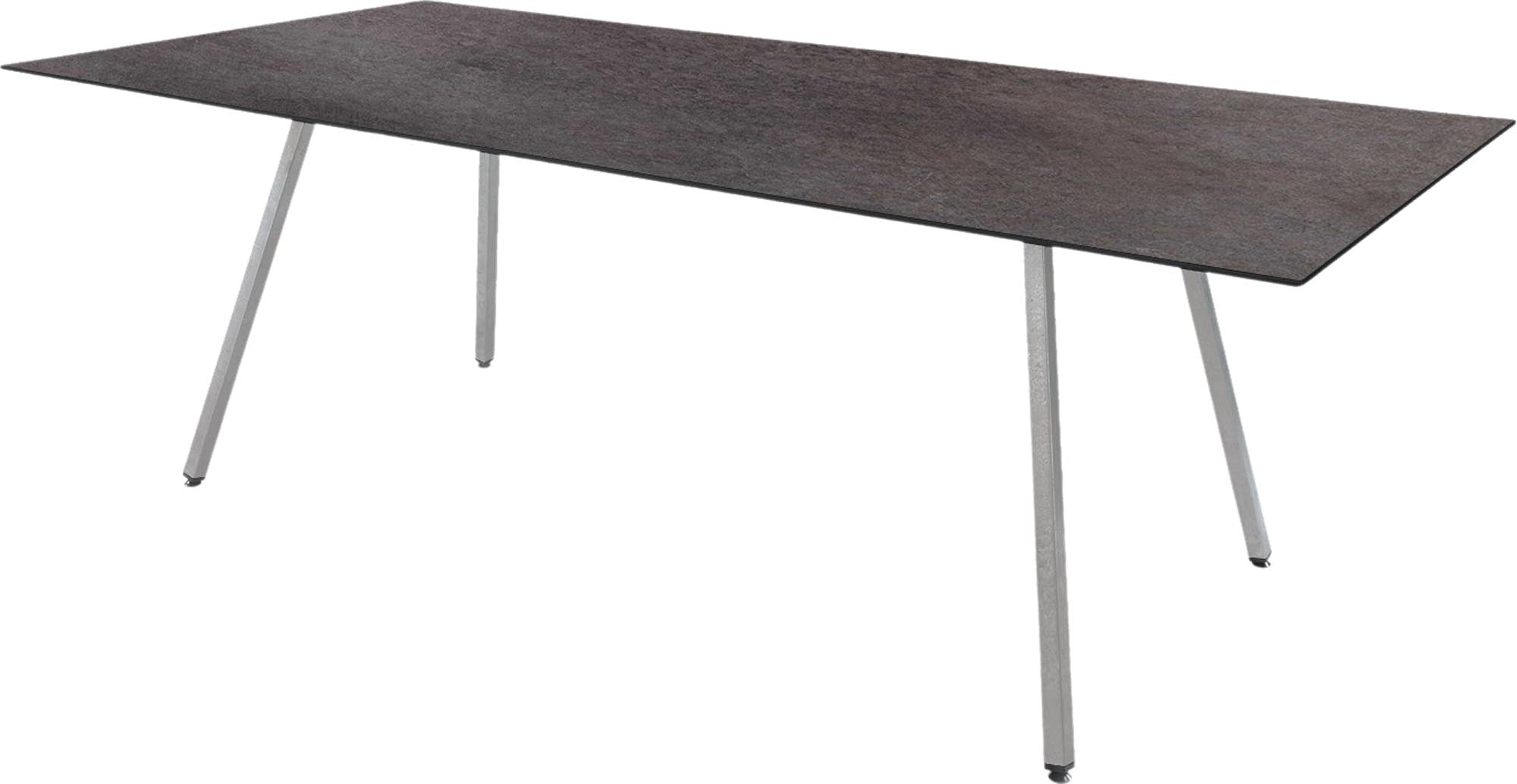 Der Fiberglastisch Chur 160/220 von Schaffner: modern, langlebig, perfekt für draußen, wetterfest und elegant gestaltet.
