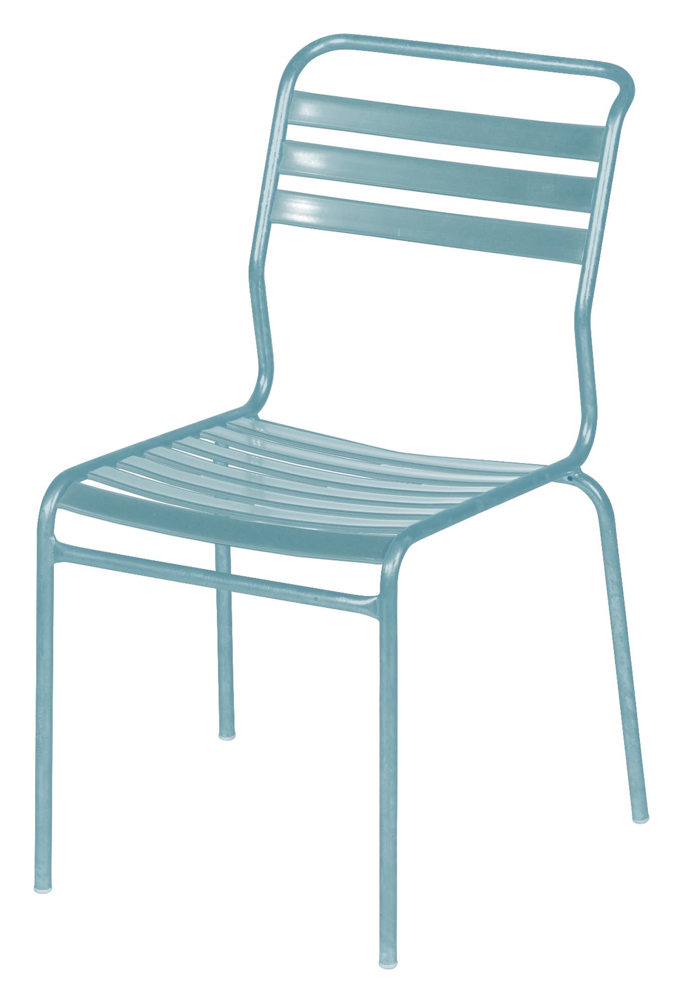 Säntis Lättli-Gartenstuhl ohne Armlehne in Pastellblau präsentiert im Onlineshop von KAQTU Design AG. Gartenstuhl ist von Schaffner