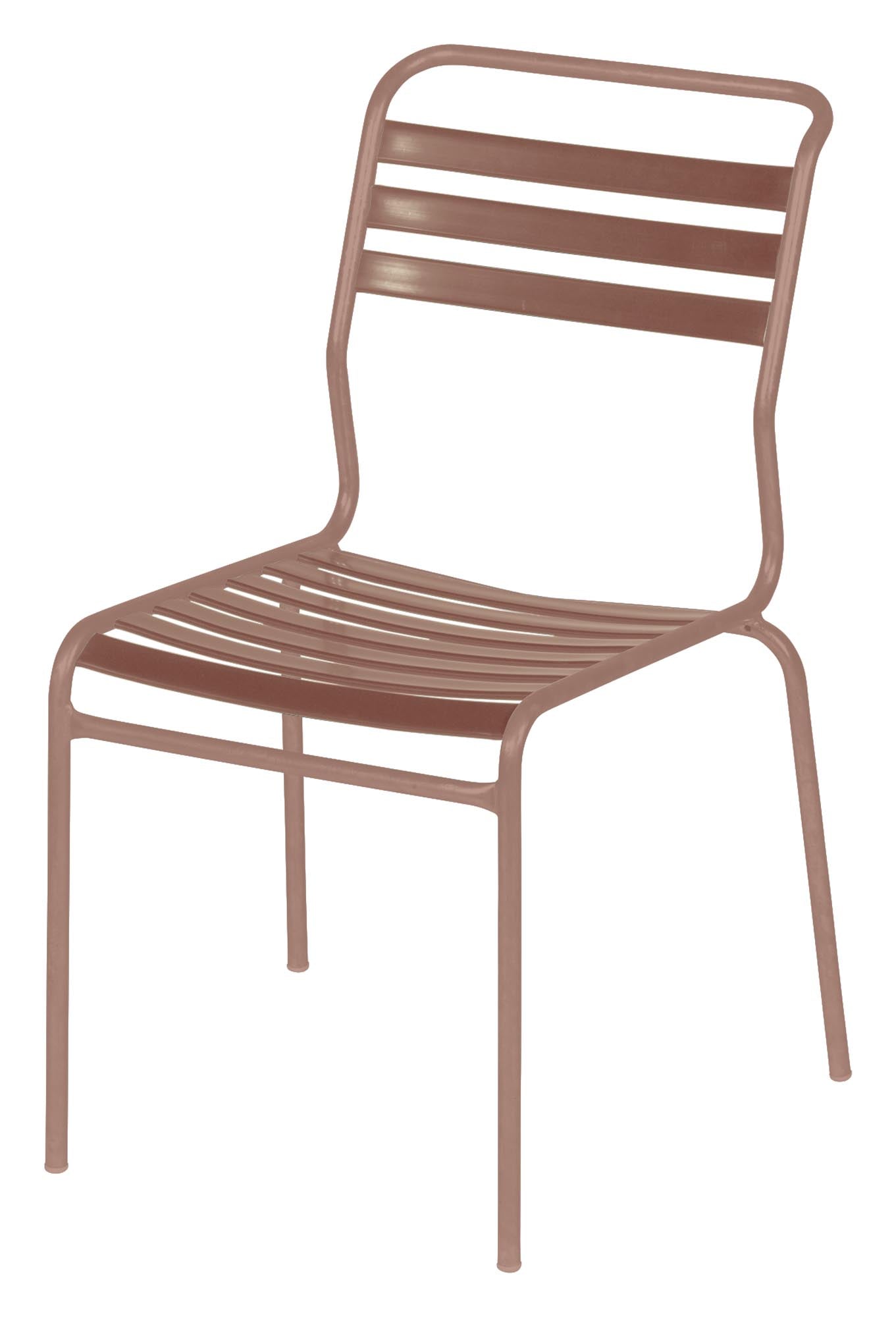 Säntis Lättli-Gartenstuhl ohne Armlehne in Pastellterracotta präsentiert im Onlineshop von KAQTU Design AG. Gartenstuhl ist von Schaffner