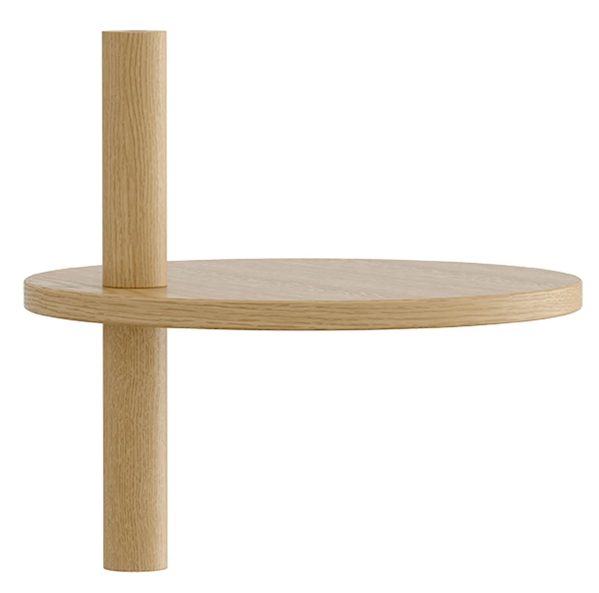 Eleganter Side Table aus Eichenholz mit 2 Füßen, erweiterbar, personalisierbar, ideal für Ihre Geschichten.