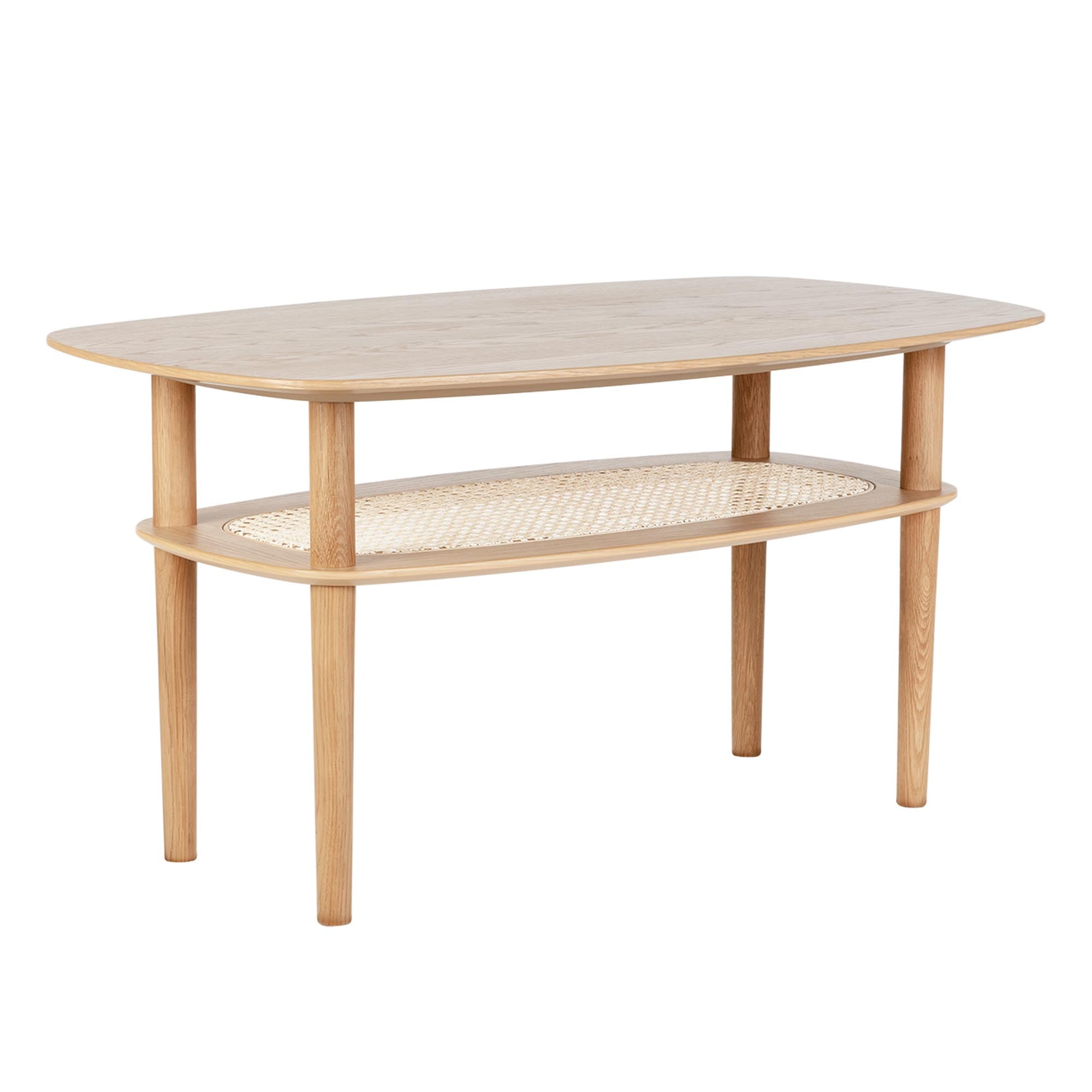 Eleganter Together Couchtisch von Umage: Eichenholz, praktische Ablage, sanfte Rundungen für Sicherheit und Stil in Ihrem Wohnzimmer.