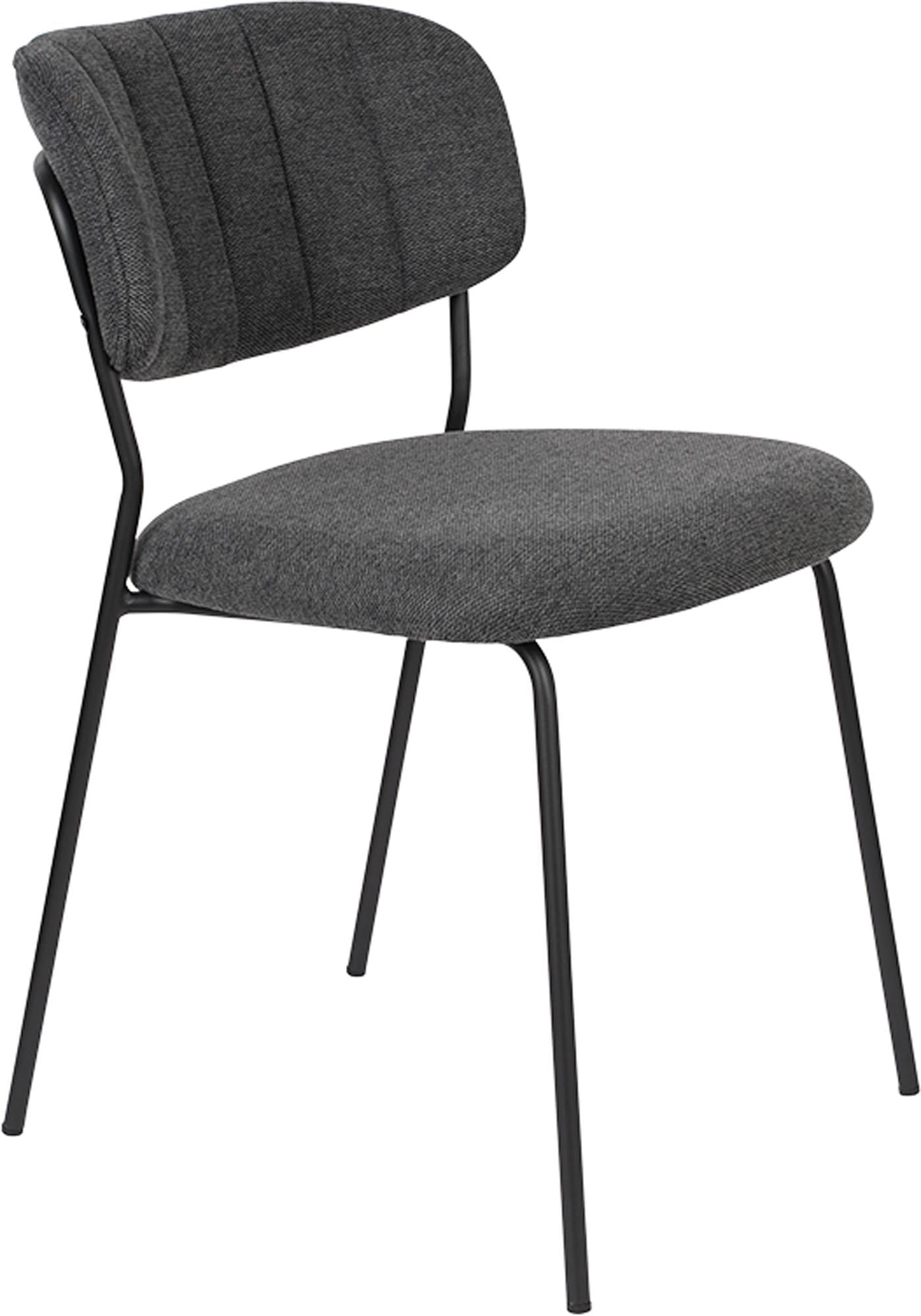 Eleganter gepolsterter Stuhl Jolien V1 von White Label Living, ideal für stilvolle Wohnräume und gemütliche Essbereiche.