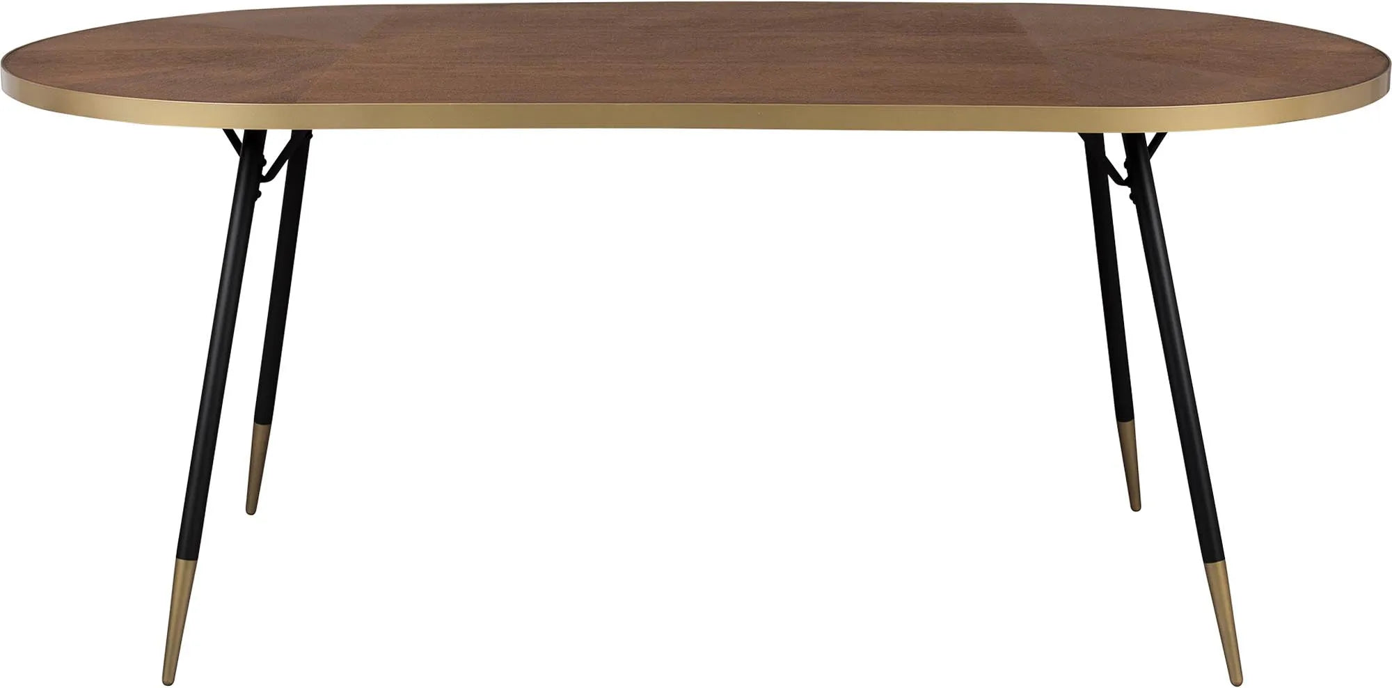 Eleganter Tisch DENISE OVAL: Ovale Form, großzügige Holz-Metall-Konstruktion, ideal für Mahlzeiten und Dekoration.