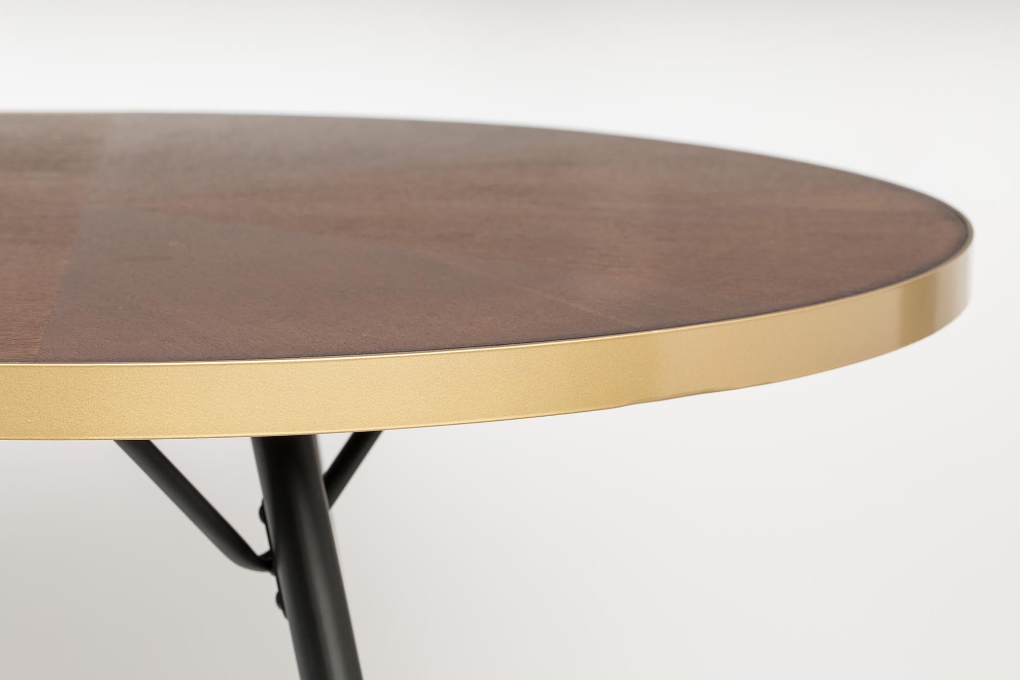 Eleganter Tisch DENISE OVAL: Ovale Form, grosszügige Holz-Metall-Konstruktion, ideal für Mahlzeiten und Dekoration.