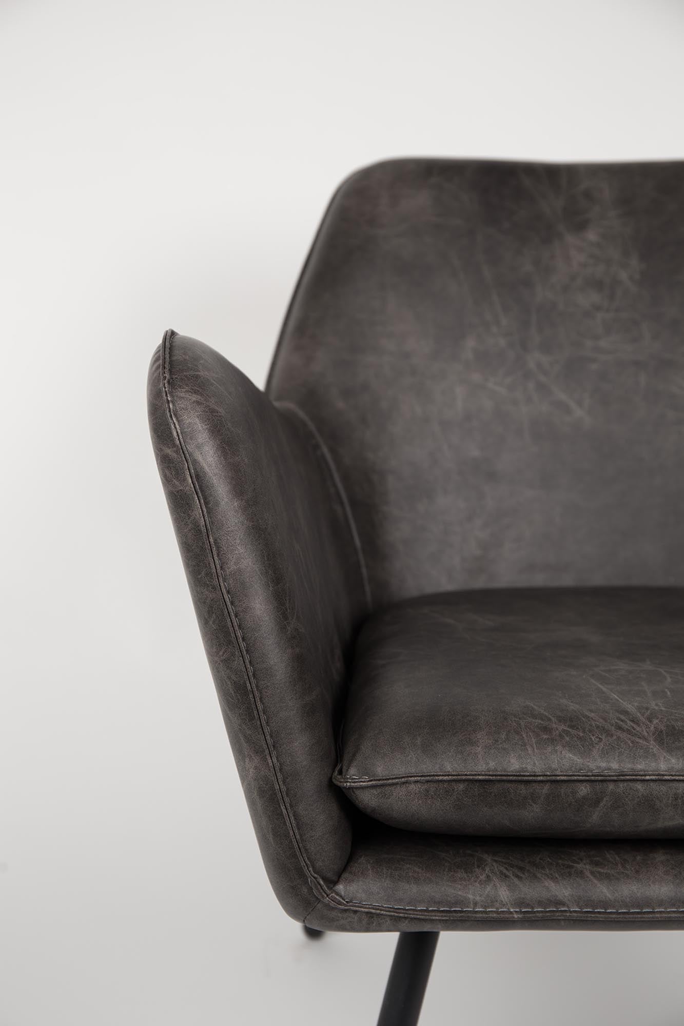 Moderner Sessel BON von White Label Living in stilvollem Grau.