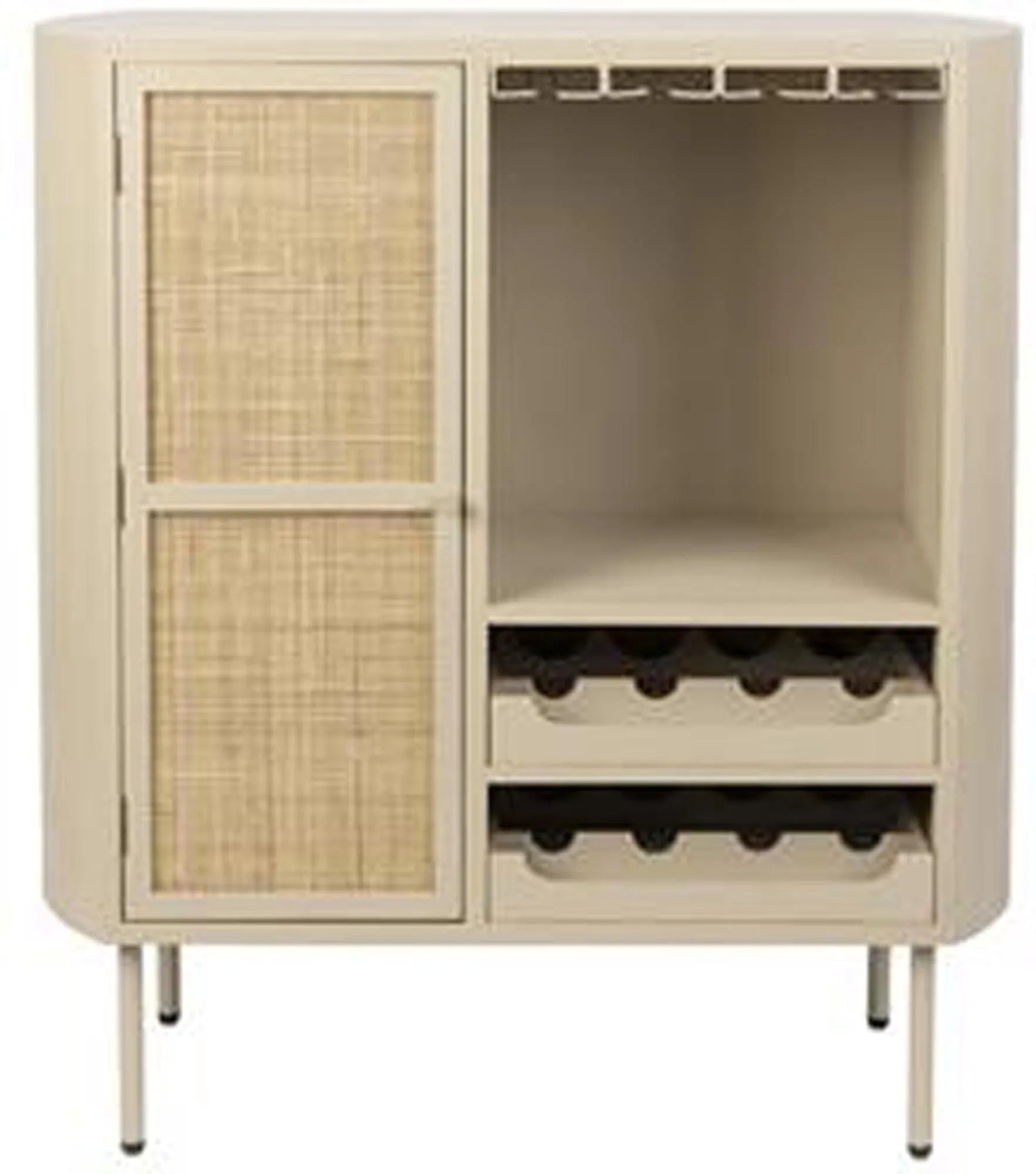 Wein CABINET AMAYA LOW in Beige präsentiert im Onlineshop von KAQTU Design AG. Weinregal ist von White Label Living