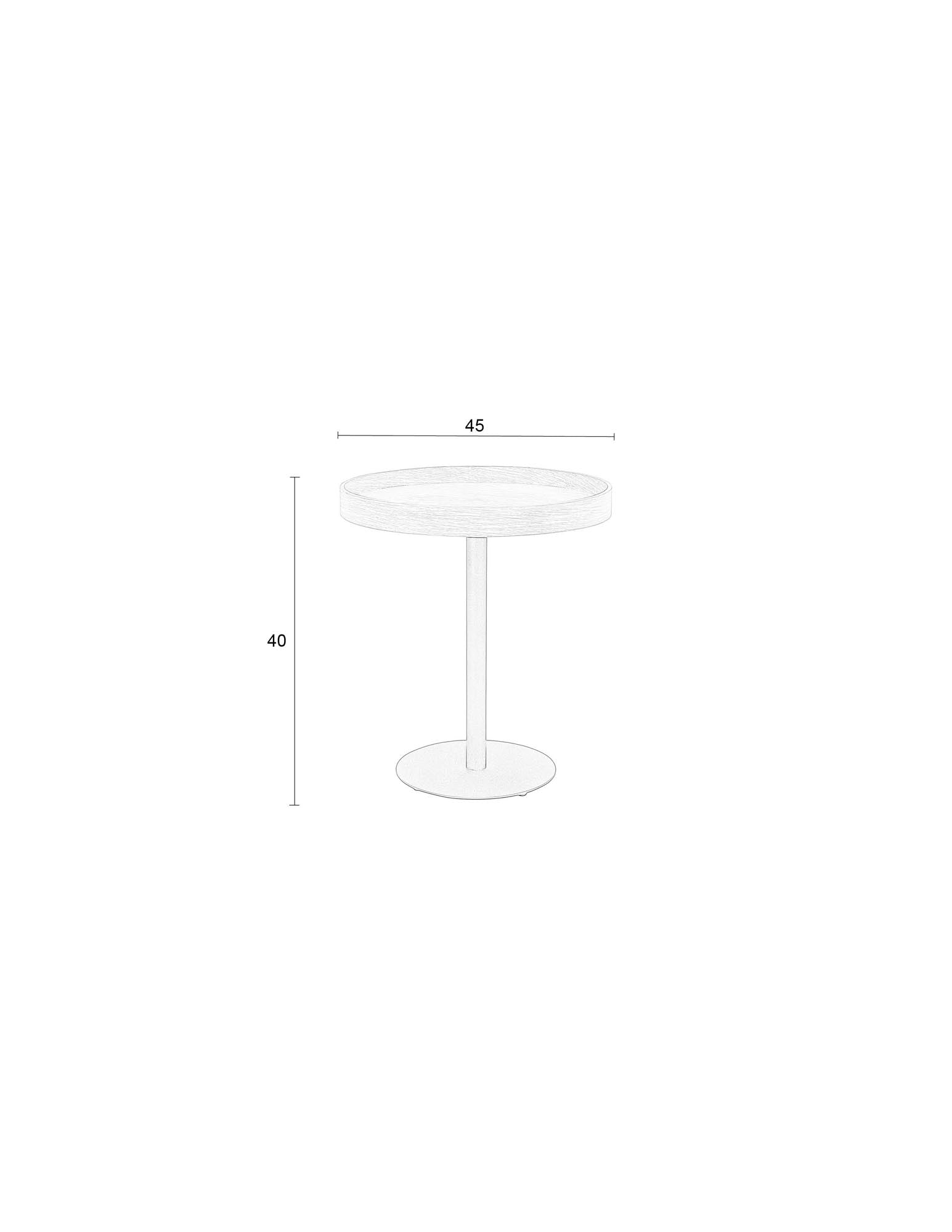 Moderner Beistelltisch Yuri S von White Label Living, stilvoll und praktisch, ideal für flexible und zeitgemässe Wohnräume.