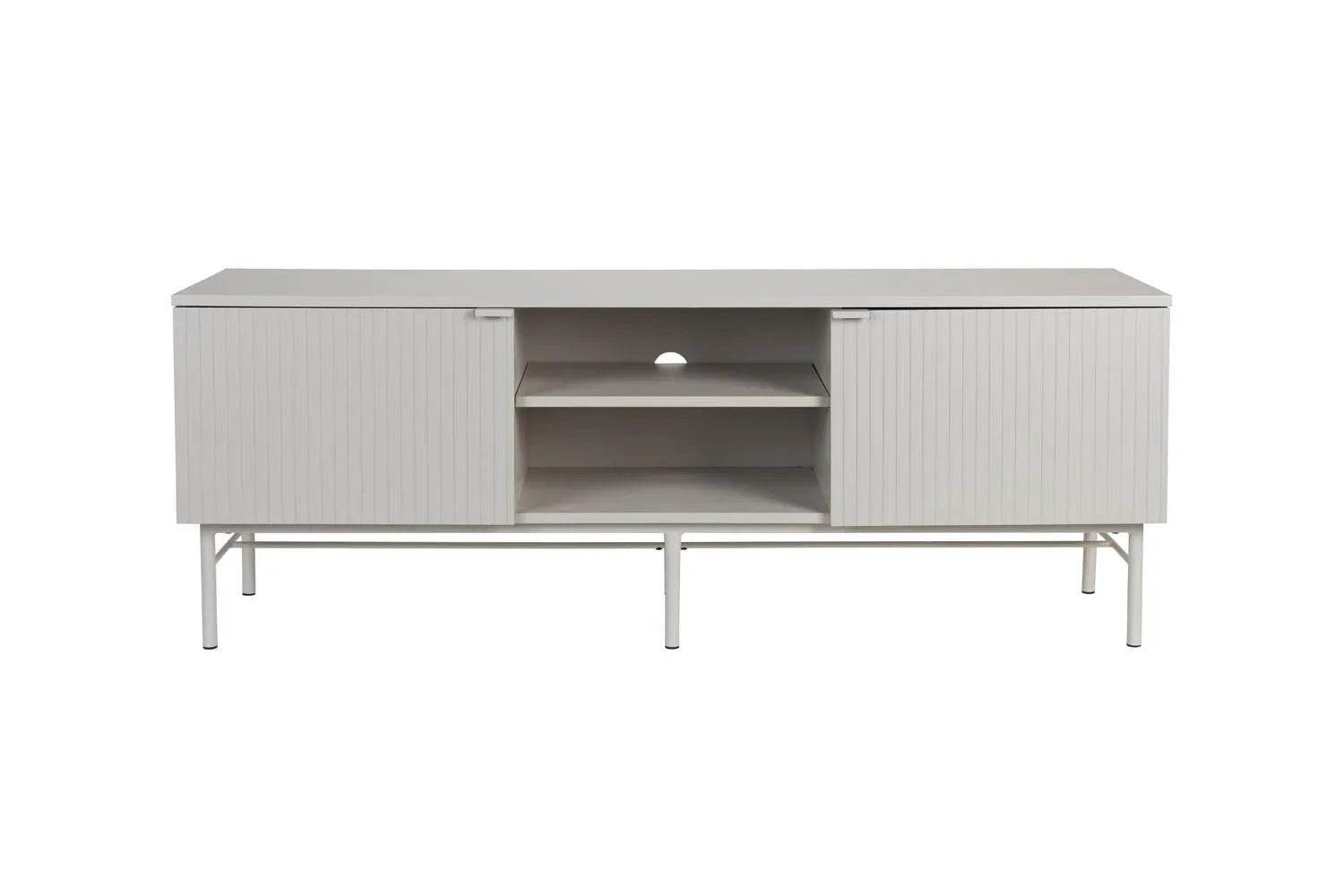 Elegantes Sideboard Cayo Low: modernes Design, pflegeleicht, vielseitig, zeitlos, ideal für Wohnzimmer und Flur.