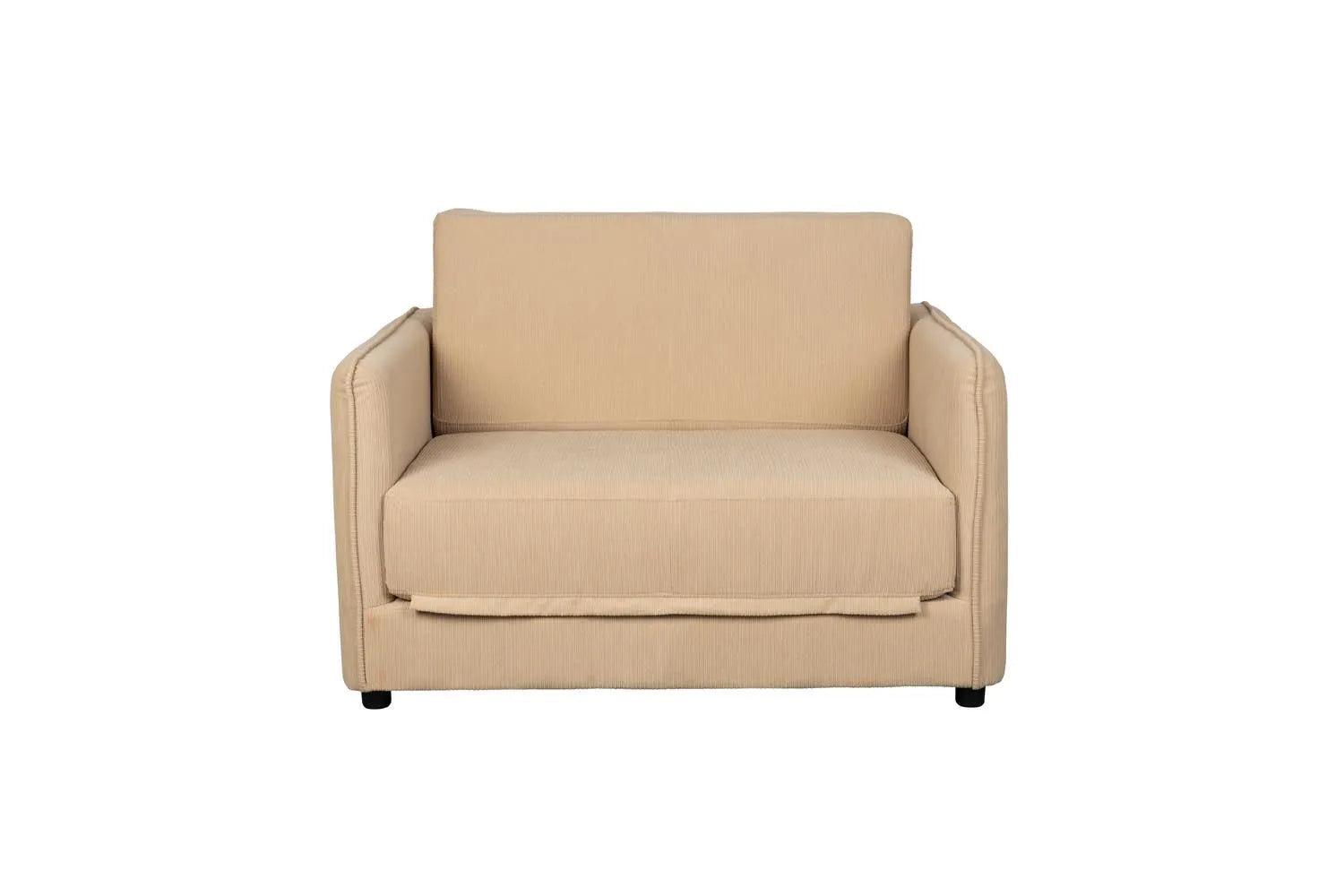 Jopie Loveseat Schlafsofa Beige in Beige präsentiert im Onlineshop von KAQTU Design AG. Sessel mit Armlehnen ist von White Label Living