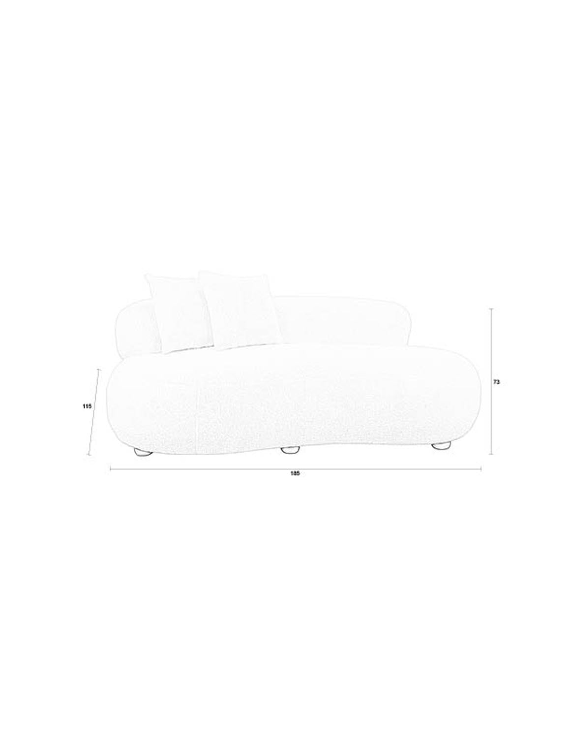 Sofa Noxx in White präsentiert im Onlineshop von KAQTU Design AG. 4er Sofa ist von White Label Living