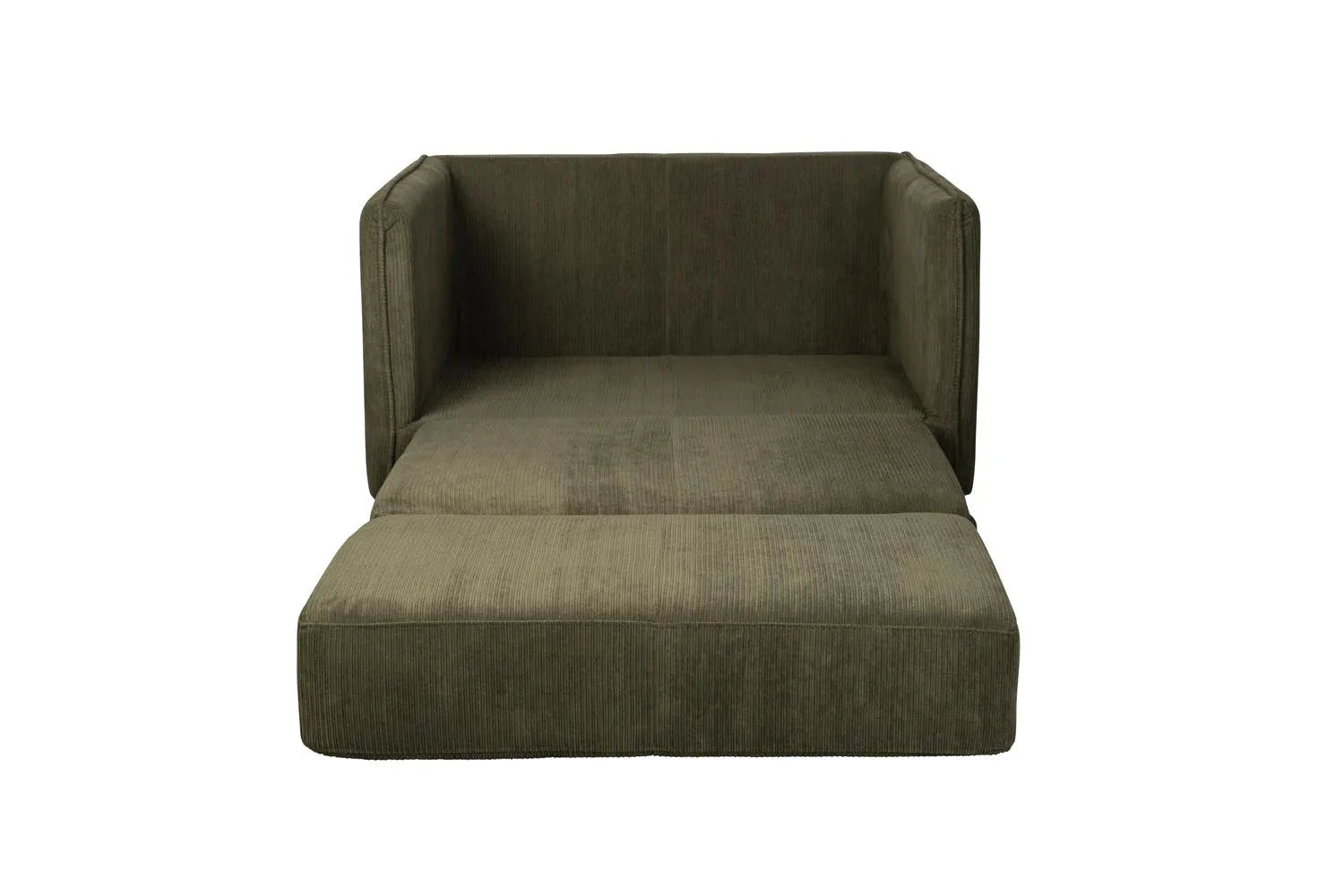 Jopie Loveseat Schlafsofa Grün in Green präsentiert im Onlineshop von KAQTU Design AG. Sessel mit Armlehnen ist von White Label Living