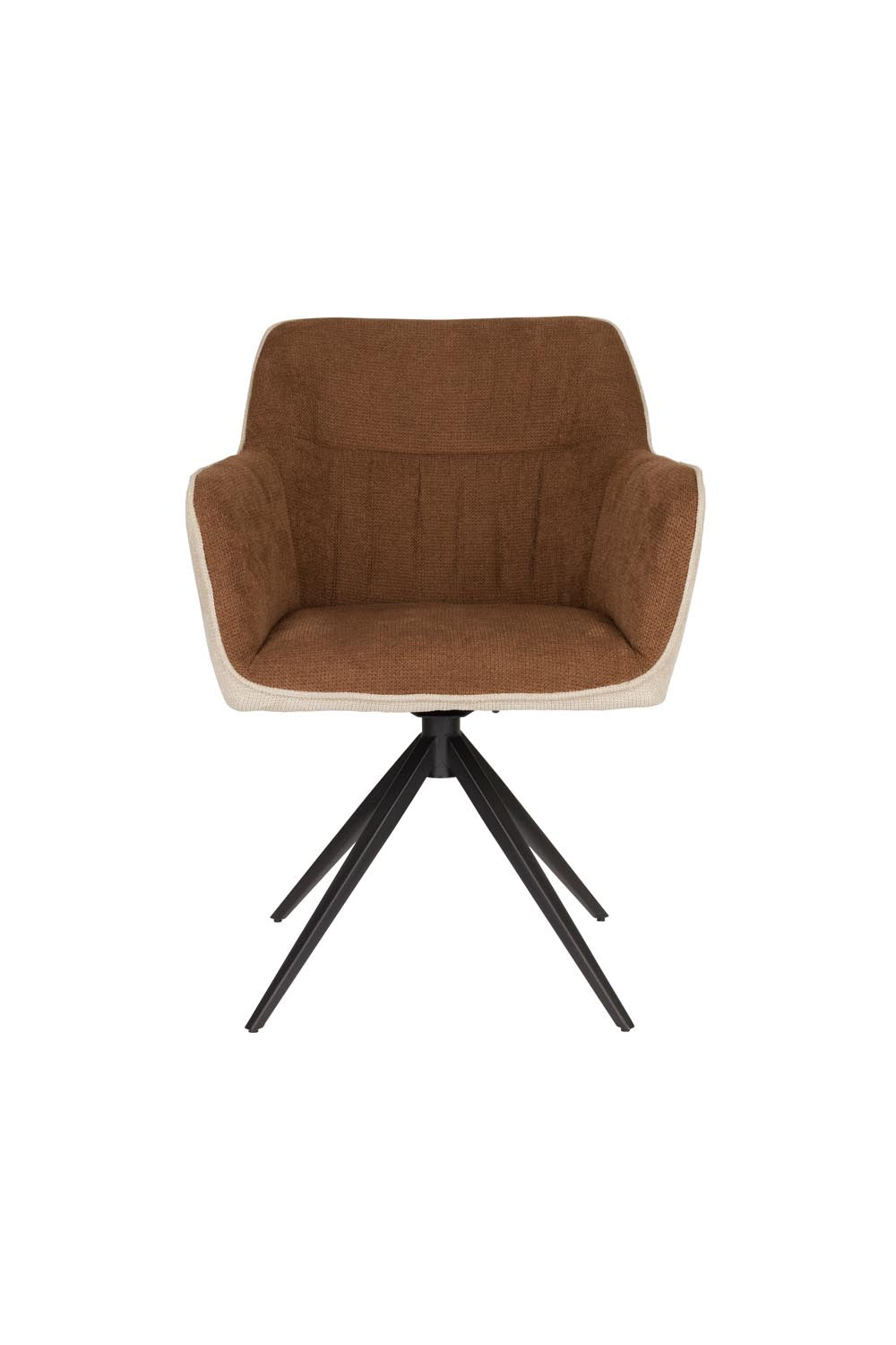 Sessel Daley Beige/Braun in Brown präsentiert im Onlineshop von KAQTU Design AG. Schalenstuhl mit Armlehnen ist von White Label Living