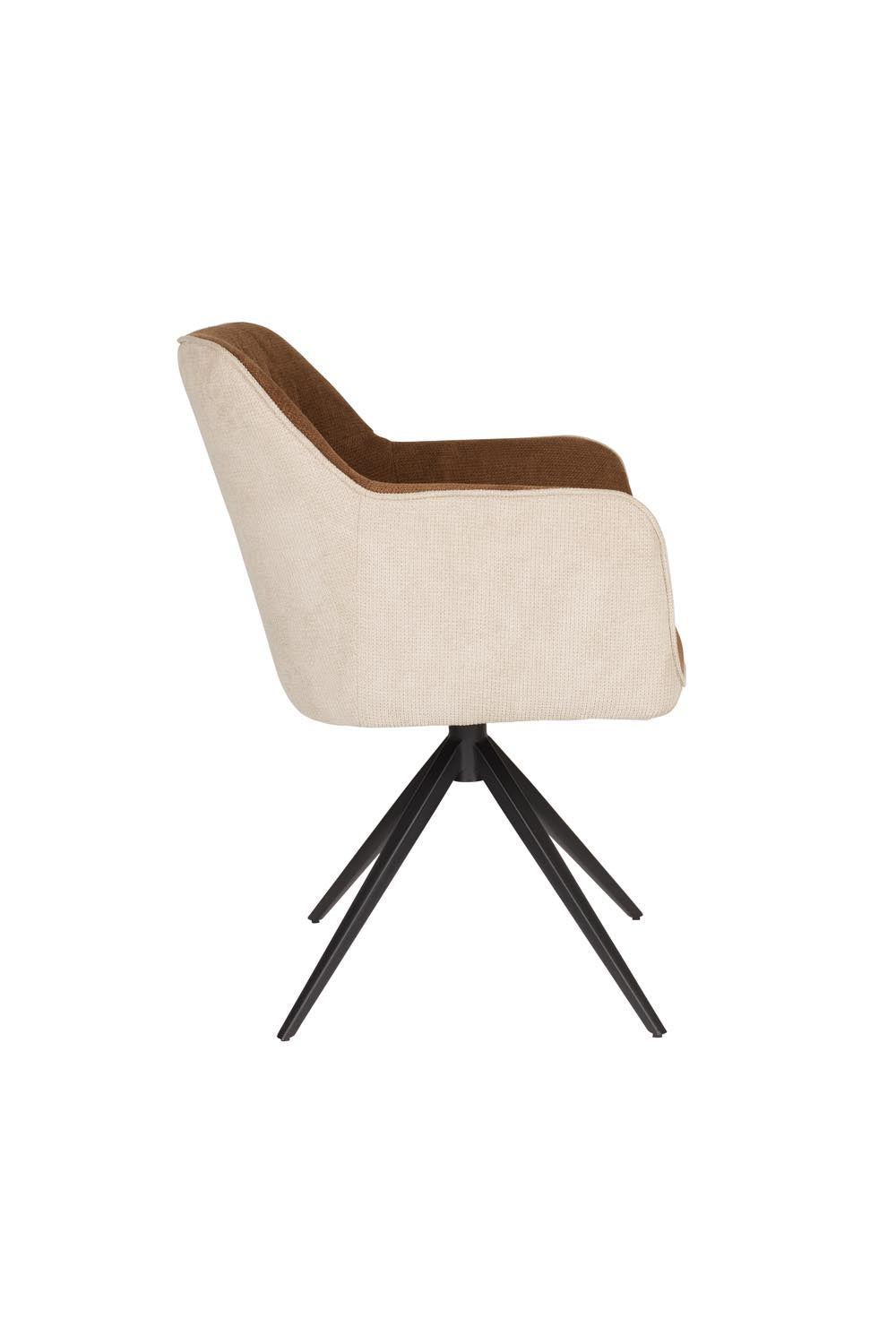 Sessel Daley Beige/Braun in Brown präsentiert im Onlineshop von KAQTU Design AG. Schalenstuhl mit Armlehnen ist von White Label Living