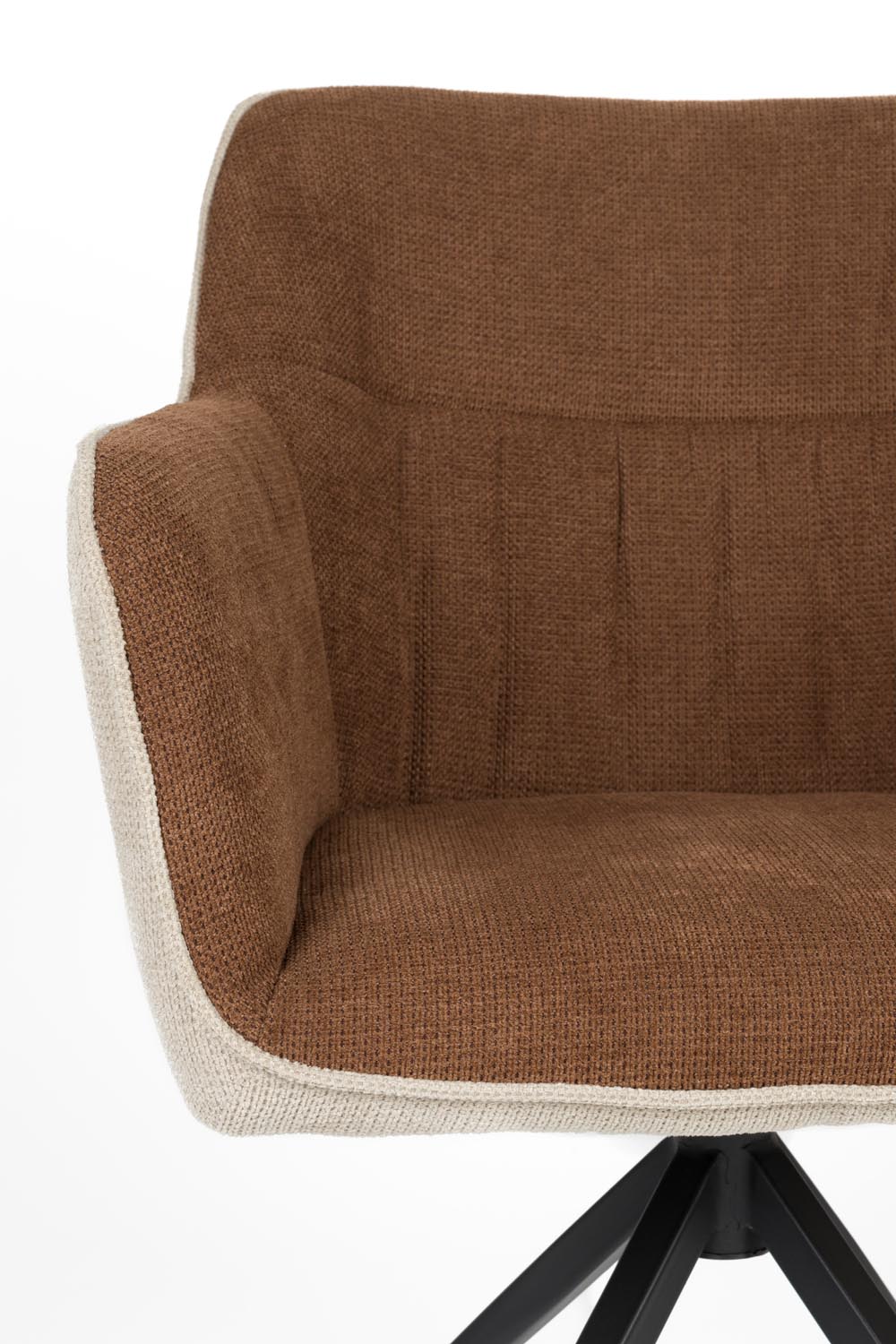 Sessel Daley Beige/Braun in Brown präsentiert im Onlineshop von KAQTU Design AG. Schalenstuhl mit Armlehnen ist von White Label Living