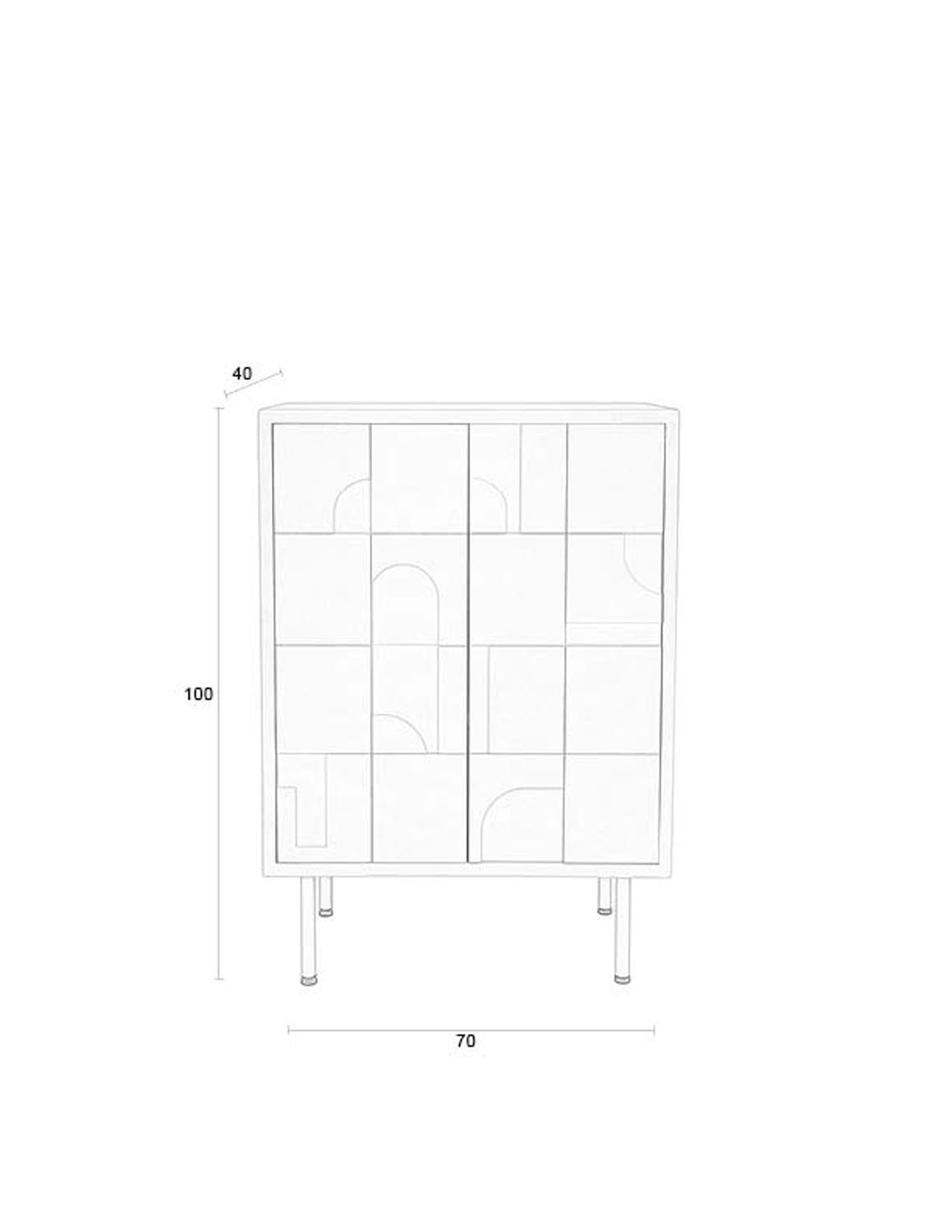 Schrank Funk Low in Beige präsentiert im Onlineshop von KAQTU Design AG. Cabinet ist von White Label Living