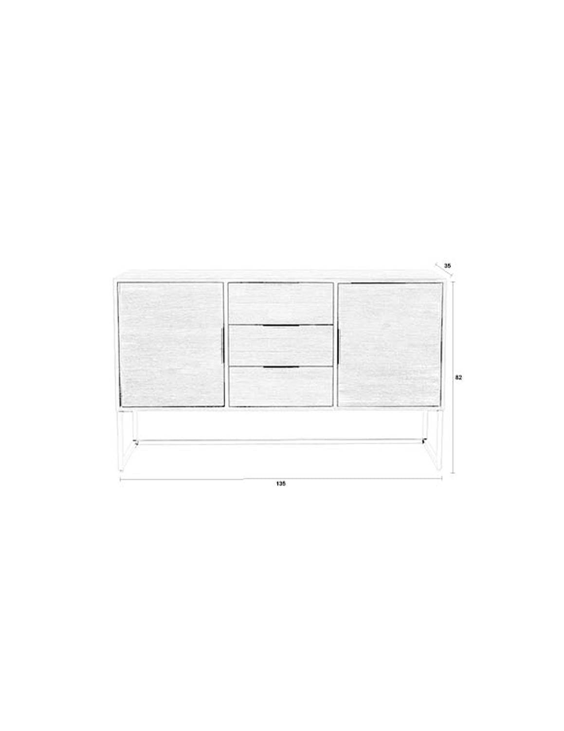 Sideboard Webster hoch in Brown präsentiert im Onlineshop von KAQTU Design AG. High-Sideboard ist von White Label Living