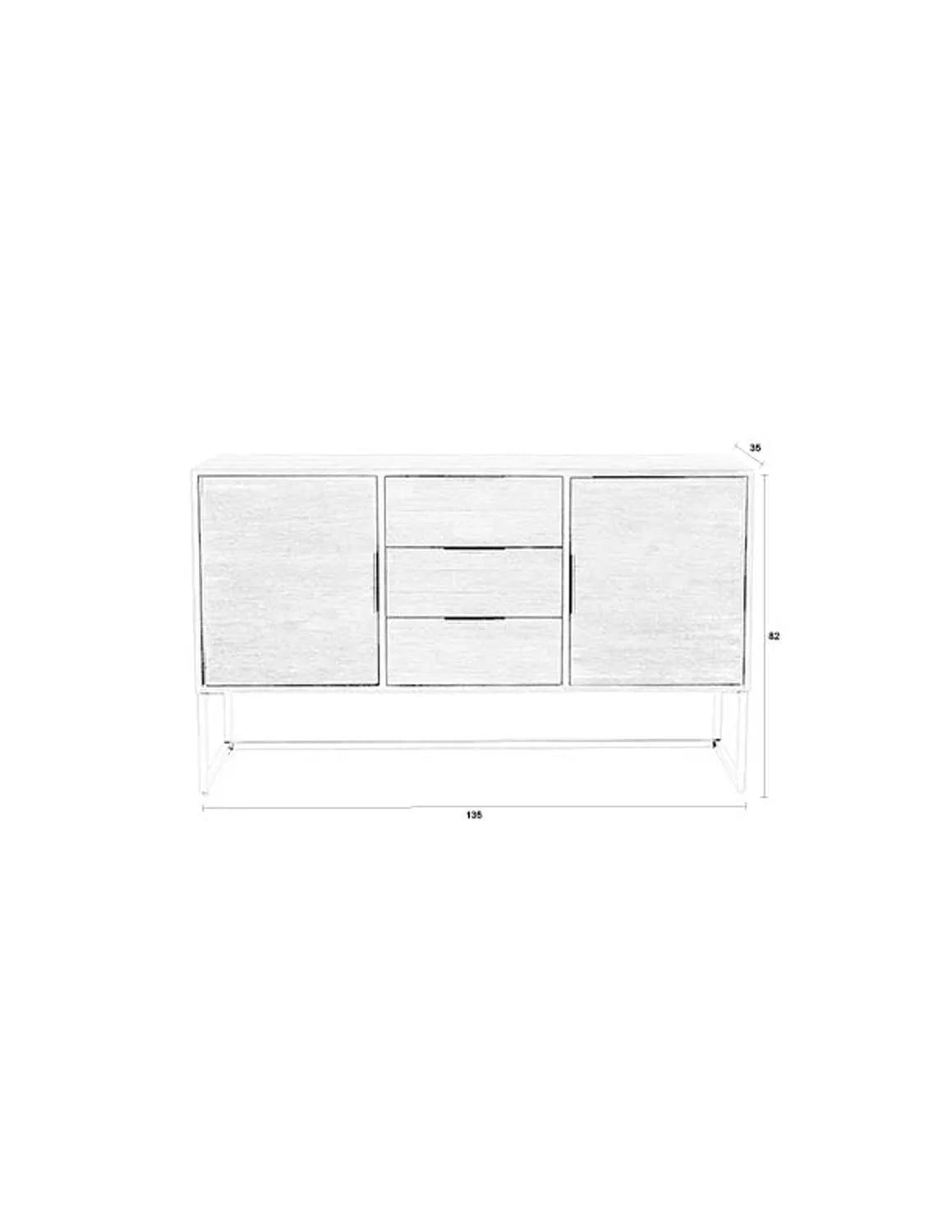 Sideboard Webster hoch in Brown präsentiert im Onlineshop von KAQTU Design AG. High-Sideboard ist von White Label Living