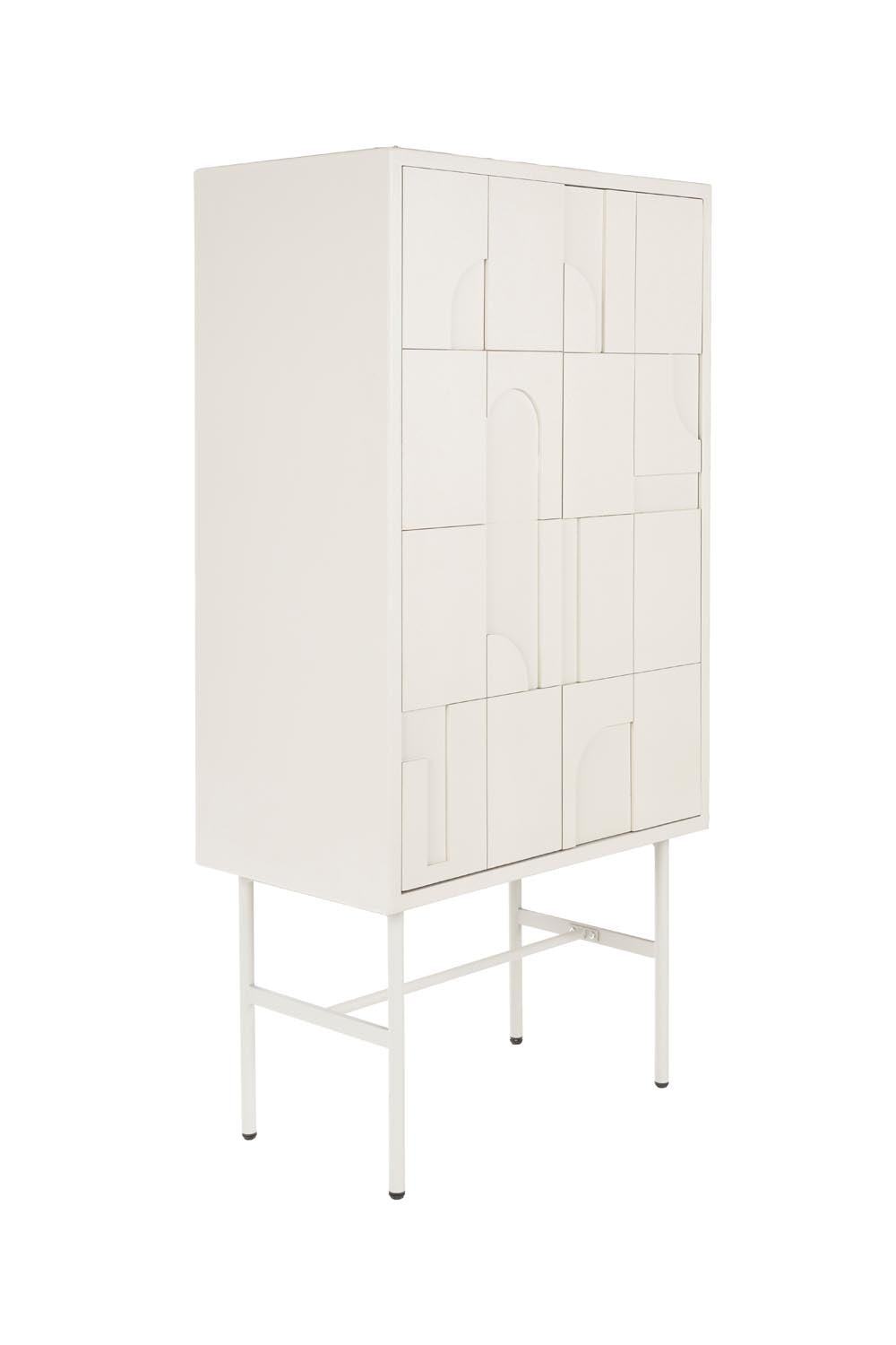 Schrank Funk High in Beige präsentiert im Onlineshop von KAQTU Design AG. Cabinet ist von White Label Living