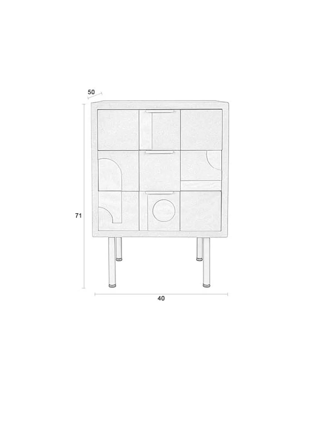 Beistelltisch / Nachttisch Funk in Beige präsentiert im Onlineshop von KAQTU Design AG. Beistelltisch ist von White Label Living