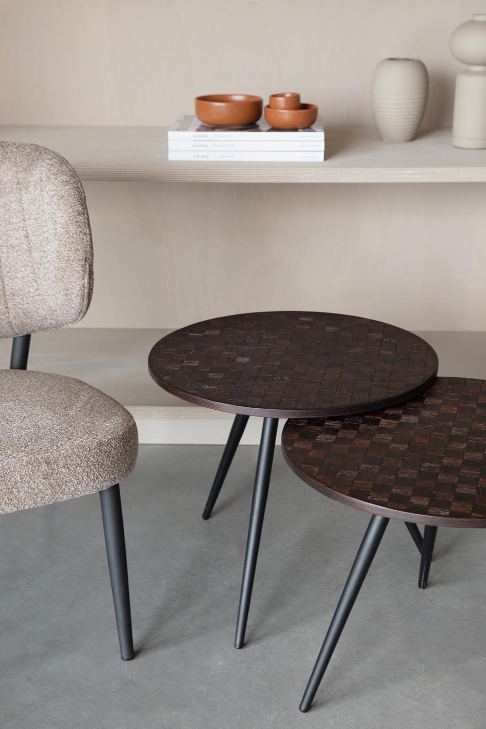 Webster Beistelltisch 3er Set in Brown präsentiert im Onlineshop von KAQTU Design AG. Beistelltisch ist von White Label Living