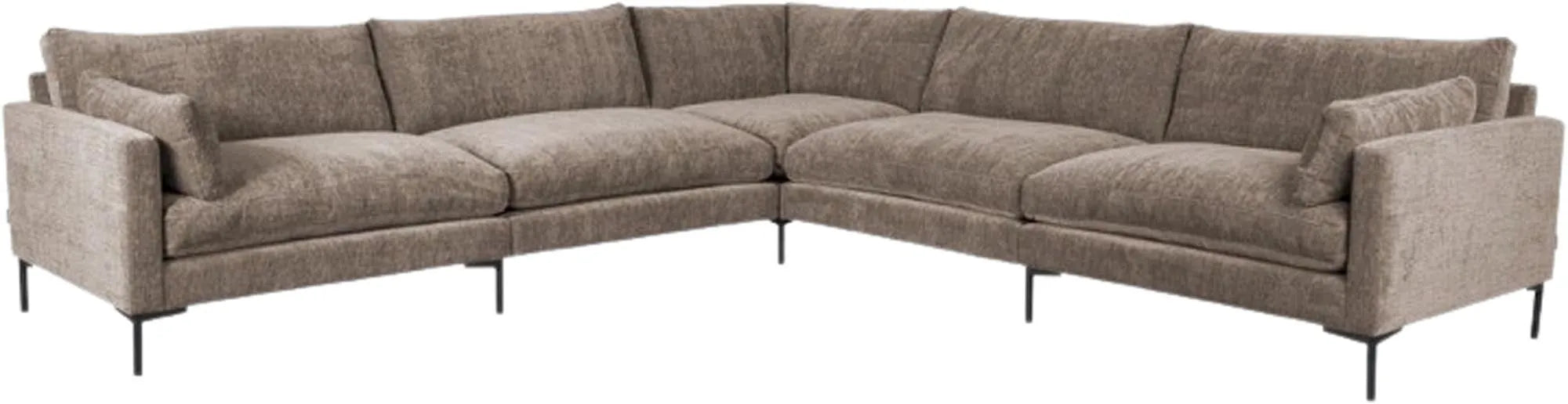 Das geräumige Sofa Summer 7-Sitzer von Zuiver bietet Komfort und Stil für große Familien, mit individueller Farbauswahl.