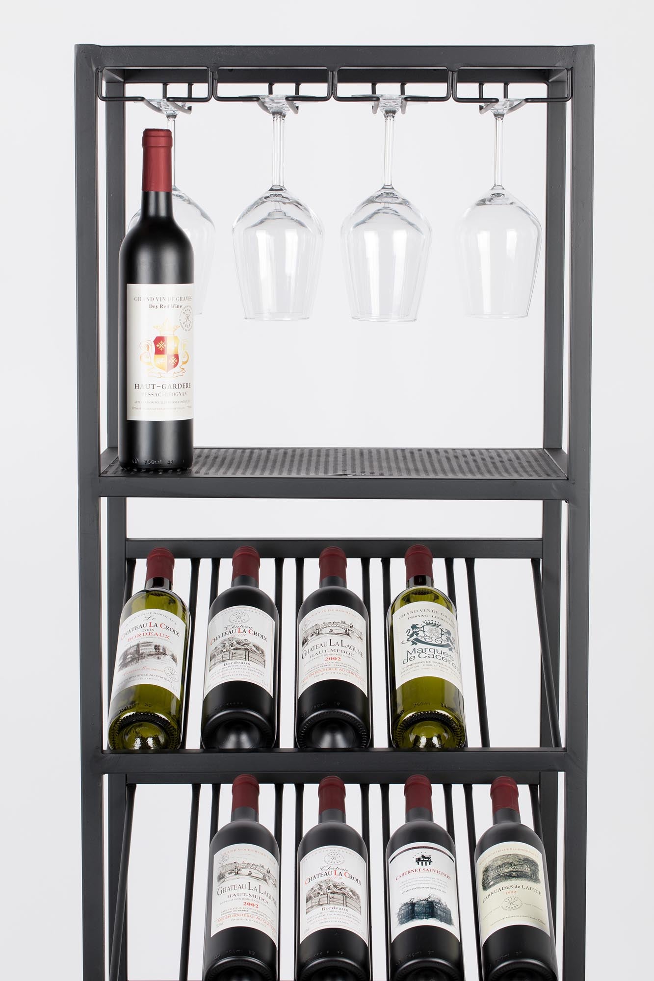 Elegantes Weinregal "Cantor" von Zuiver: Stilvolle Aufbewahrung für Weinflaschen und Gläser, aus hochwertigem Holz.