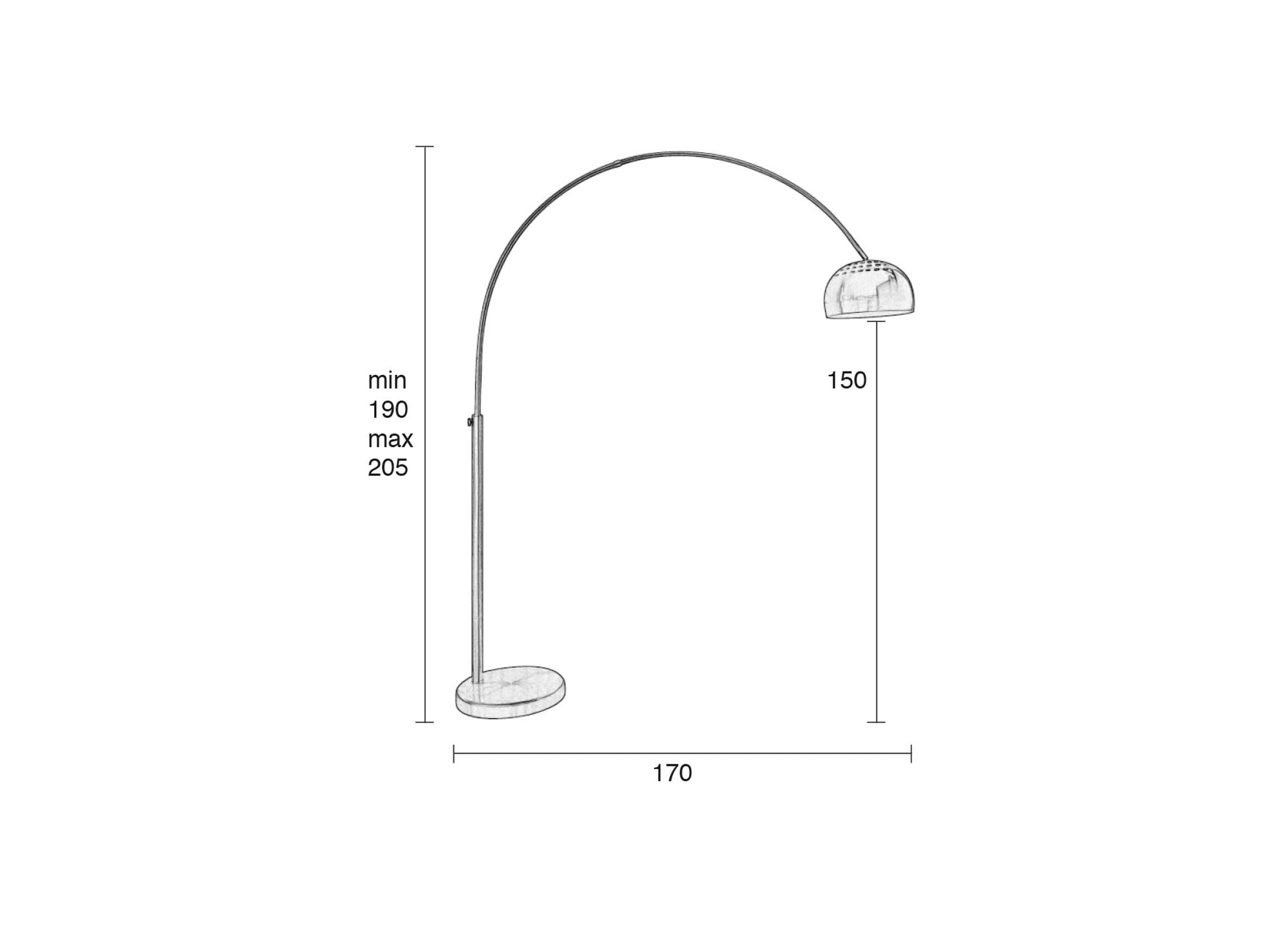 Moderne Stehleuchte Metal Bow von Zuiver – ein elegantes Lichtobjekt, das jedem Raum einen Hauch von Stil verleiht.