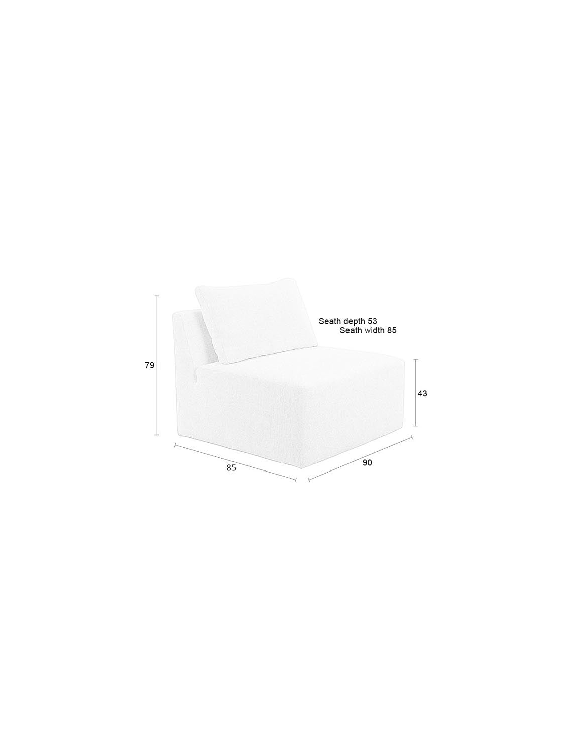 Prosper Sofaelement 1-Sitzer in Sand präsentiert im Onlineshop von KAQTU Design AG. 3er Sofa ist von Zuiver