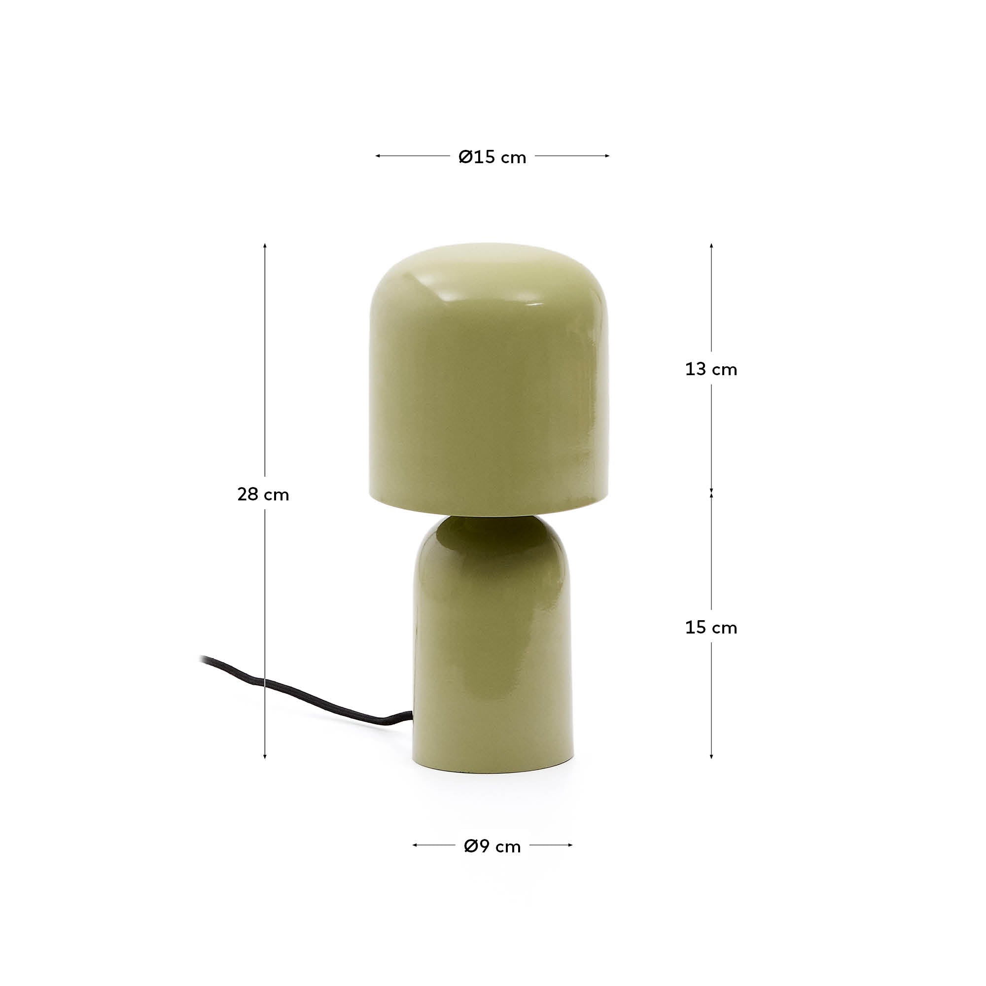 Tischleuchte Monze aus hellgrün lackiertem Metall in Grün präsentiert im Onlineshop von KAQTU Design AG. Tischleuchte ist von Kave Home