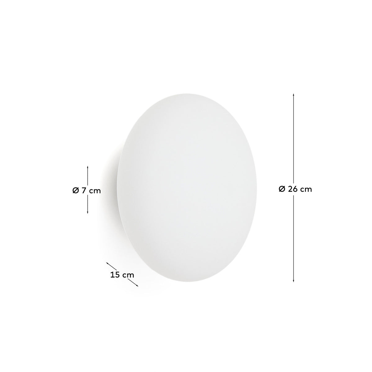 Wandleuchte Bamila aus Rauchglas und schwarzem Metall Ø 25 cm in Schwarz präsentiert im Onlineshop von KAQTU Design AG. Wandleuchte ist von Kave Home