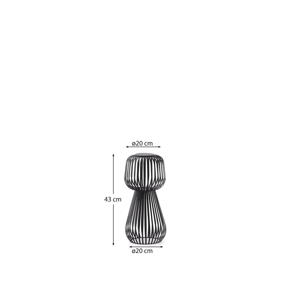 Solar-Tischlampe Reiba aus schwarzem Metall in Schwarz präsentiert im Onlineshop von KAQTU Design AG. Outdoor Tischleuchte ist von Kave Home