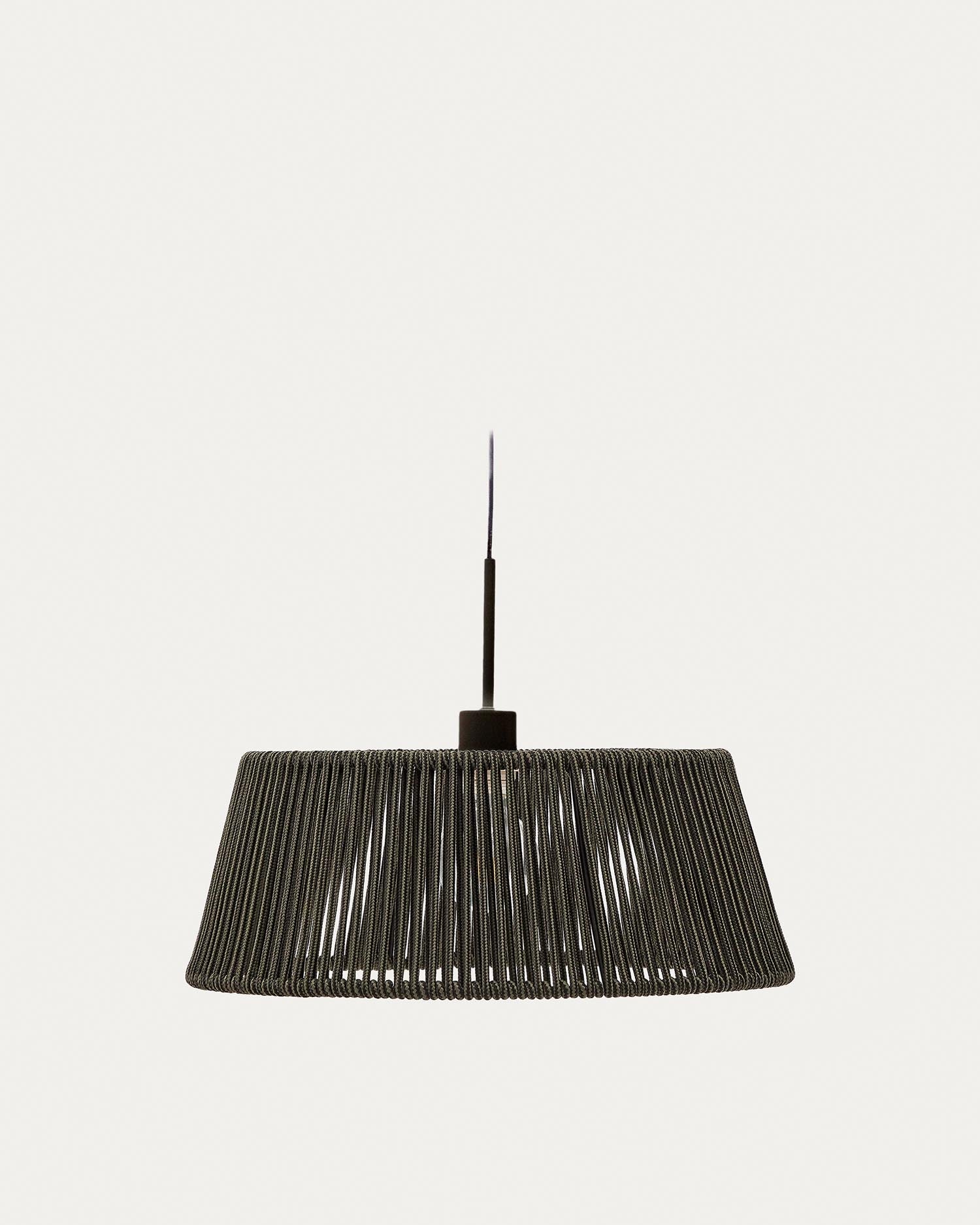 Lampenschirm für Deckenleuchte Aldet aus schwarz-grün marmoriertem Seil Ø 46 cm in Grün präsentiert im Onlineshop von KAQTU Design AG. Lampenschirm ist von Kave Home