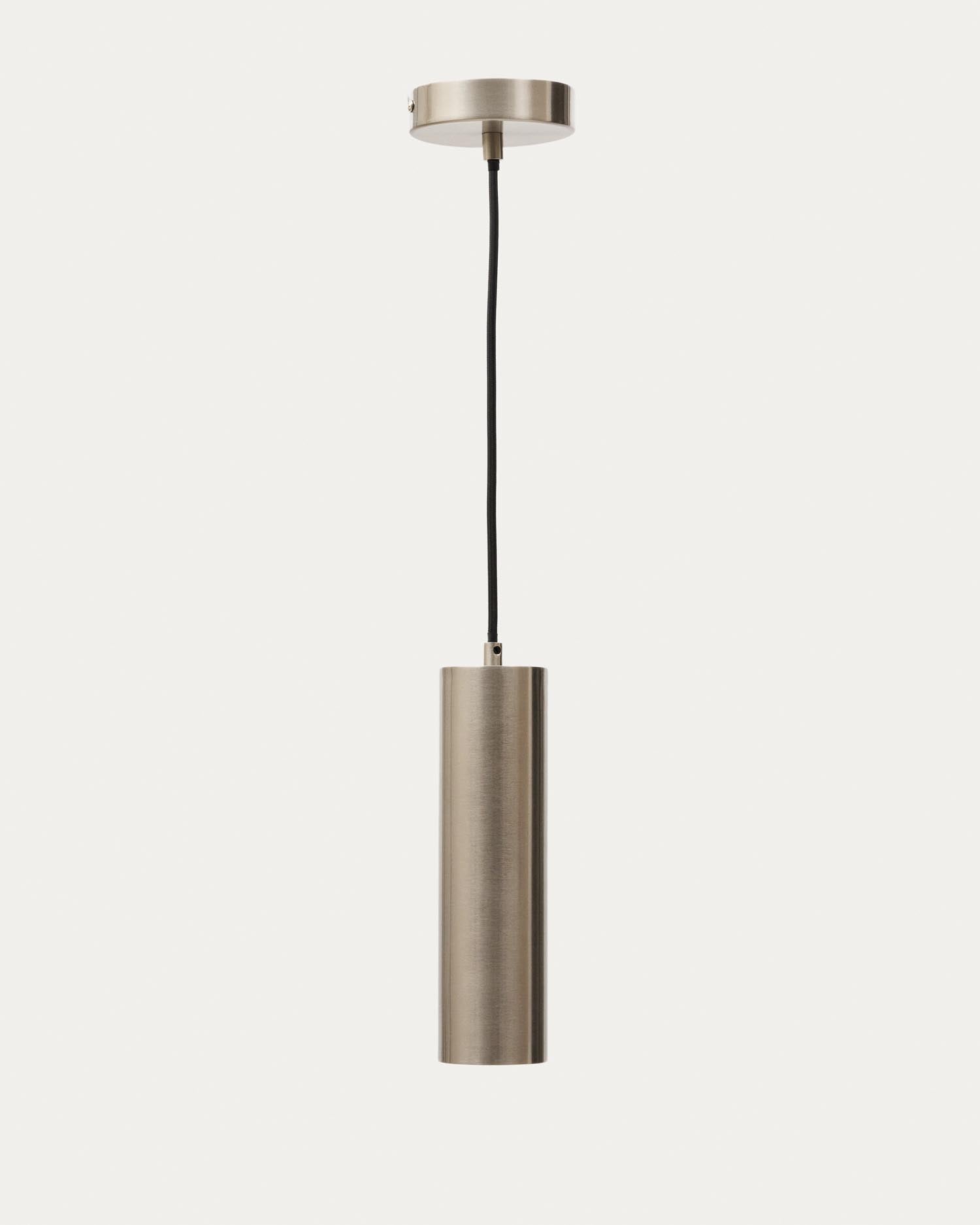 Deckenleuchte Andia aus Aluminium mit gebürstetem, silberfarbene Finish in Silber präsentiert im Onlineshop von KAQTU Design AG. Pendelleuchte ist von Kave Home