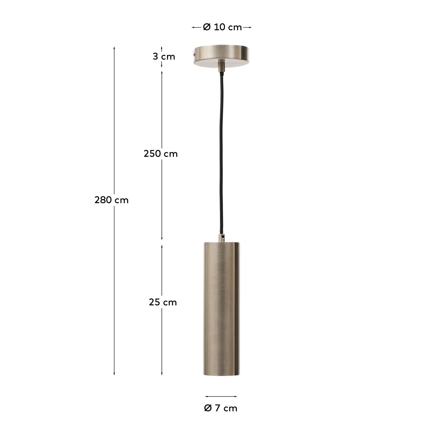 Deckenleuchte Andia aus Aluminium mit gebürstetem, silberfarbene Finish in Silber präsentiert im Onlineshop von KAQTU Design AG. Pendelleuchte ist von Kave Home