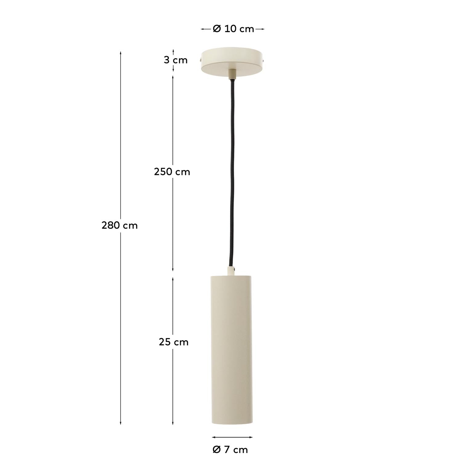 Deckenleuchte Andia aus Aluminium mit beigem Finish in Beige präsentiert im Onlineshop von KAQTU Design AG. Pendelleuchte ist von Kave Home