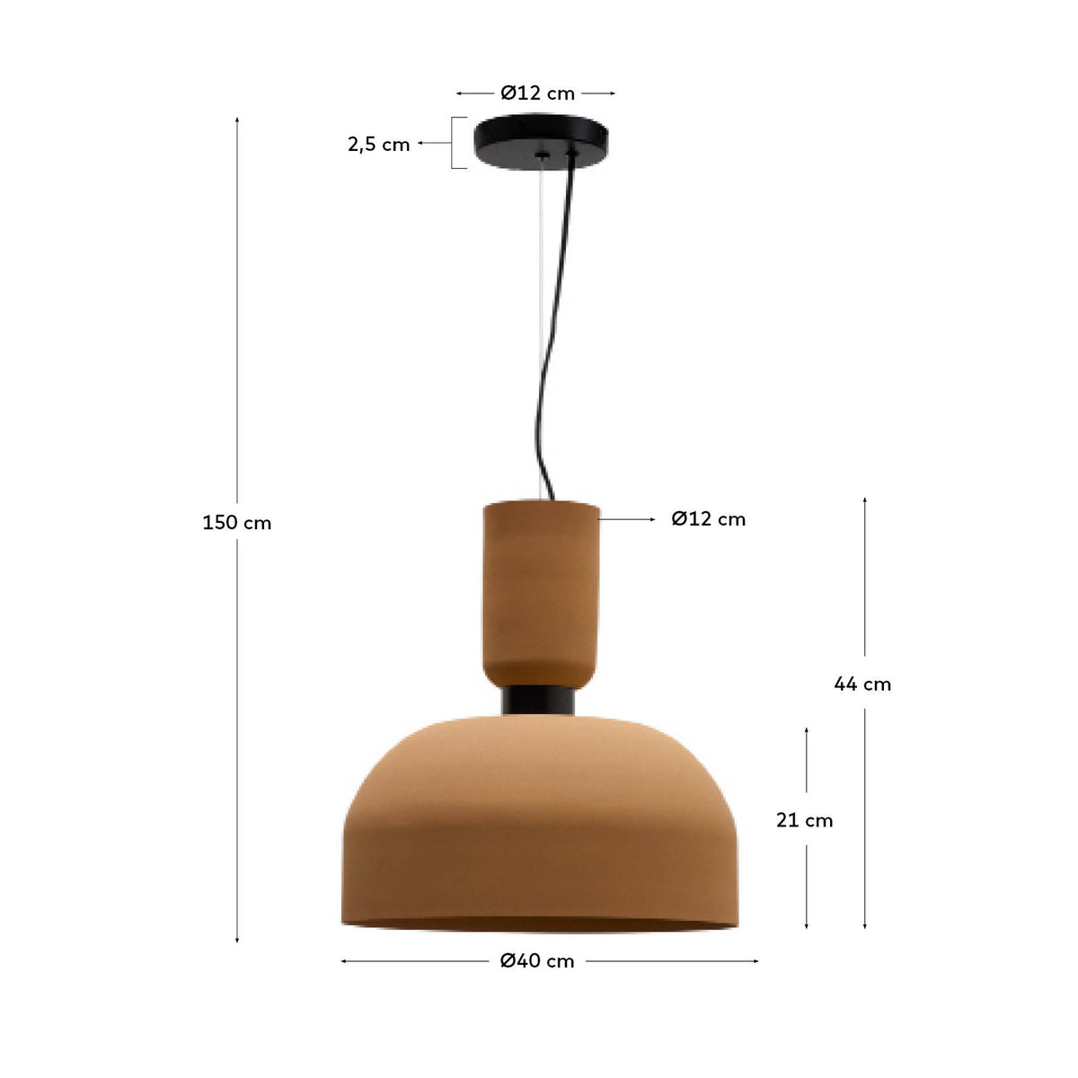 Deckenleuchte Nibla aus Metall in Terrakottaoptik Ø 40 cm in Terrakotta präsentiert im Onlineshop von KAQTU Design AG. Lampenschirm ist von Kave Home