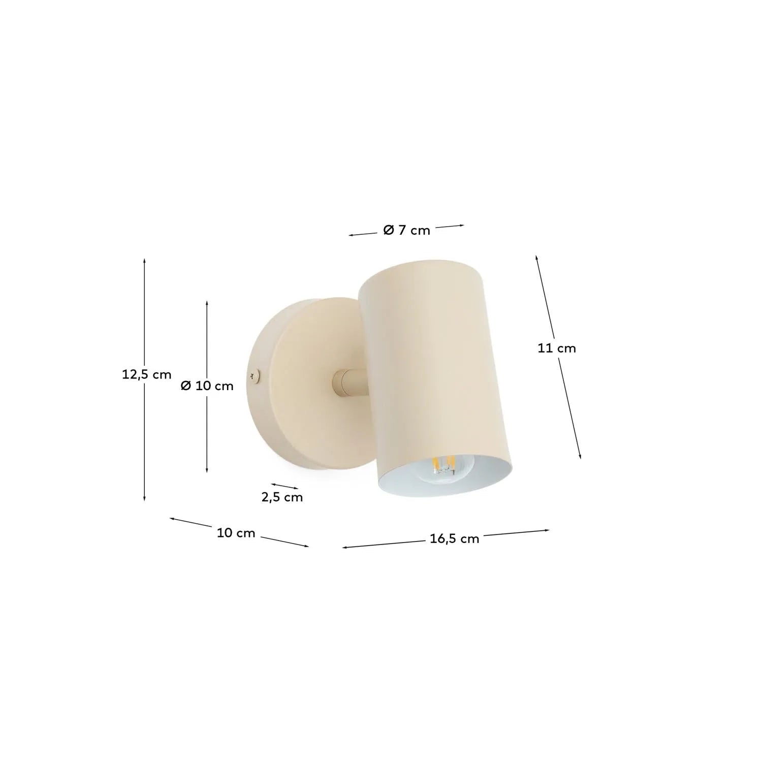 Wandleuchte Manie aus Metall mit beigem, texturiertem Finish in Beige präsentiert im Onlineshop von KAQTU Design AG. Wandleuchte ist von Kave Home