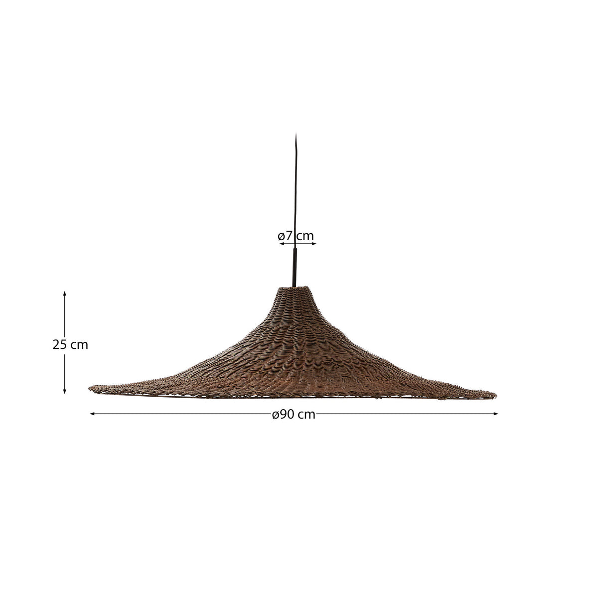 Lampenschirm für Deckenleuchte Bladia aus Rattan mit Finish in Braun Ø 90 cm in Braun präsentiert im Onlineshop von KAQTU Design AG. Lampenschirm ist von Kave Home