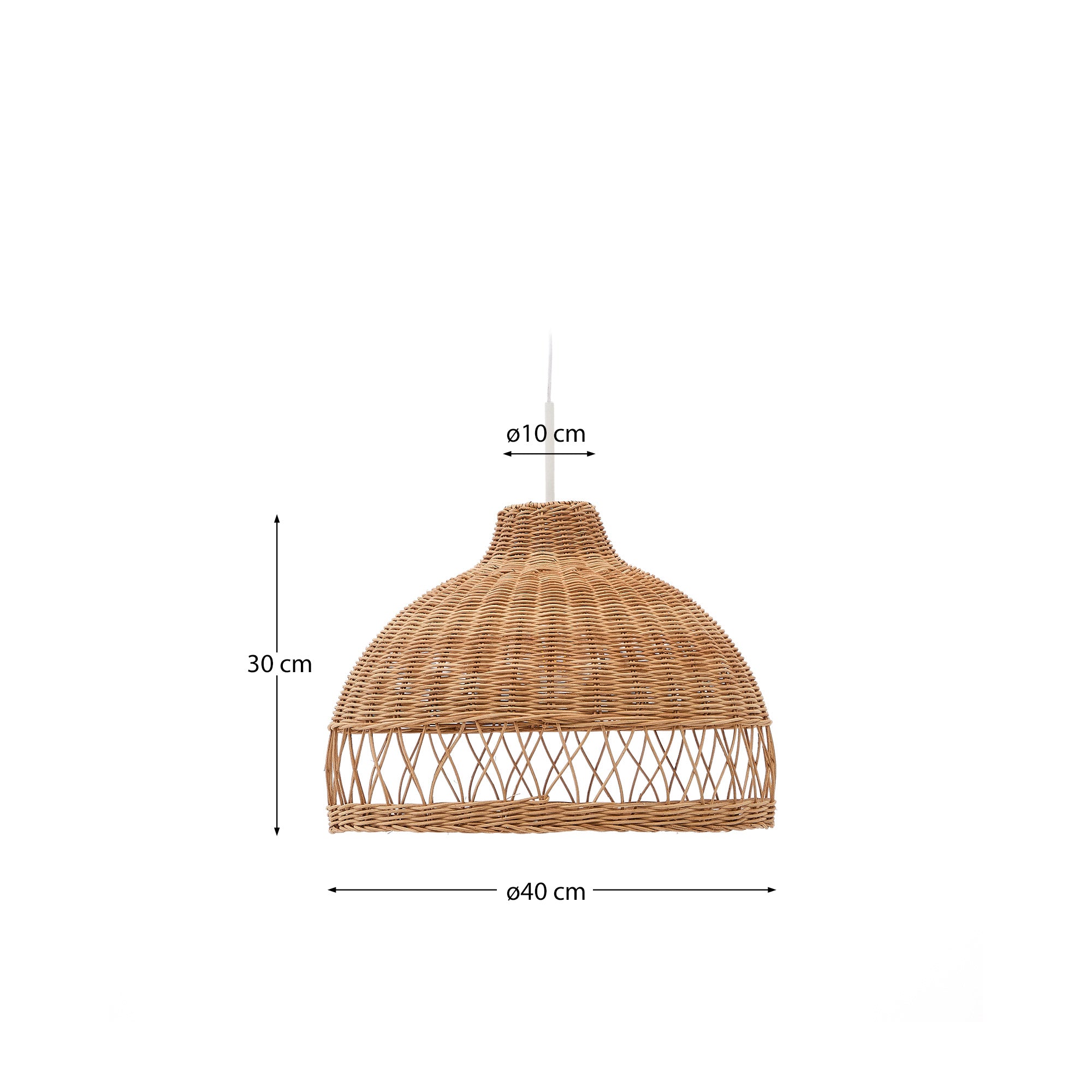 Lampenschirm für Deckenleuchte Loura aus Rattan mit Finish in natürlichem Farbton Ø 40 cm in Natur präsentiert im Onlineshop von KAQTU Design AG. Lampenschirm ist von Kave Home