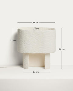 B<tc>eDA</tc>la Table Lamp Made of White Papier-Mâché