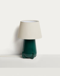 Tischlampe Odra aus grüner Keramik mit glänzendem Finish