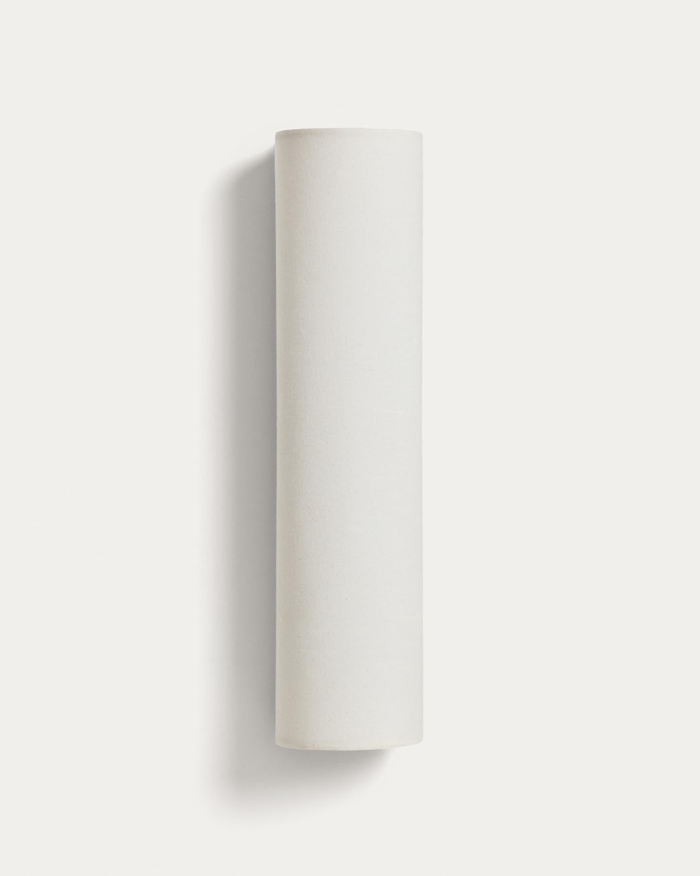 Wandleuchte Umbran aus dunkelbraunem Kautschukholz und Leinen in Beige in Beige präsentiert im Onlineshop von KAQTU Design AG. Wandleuchte ist von Kave Home