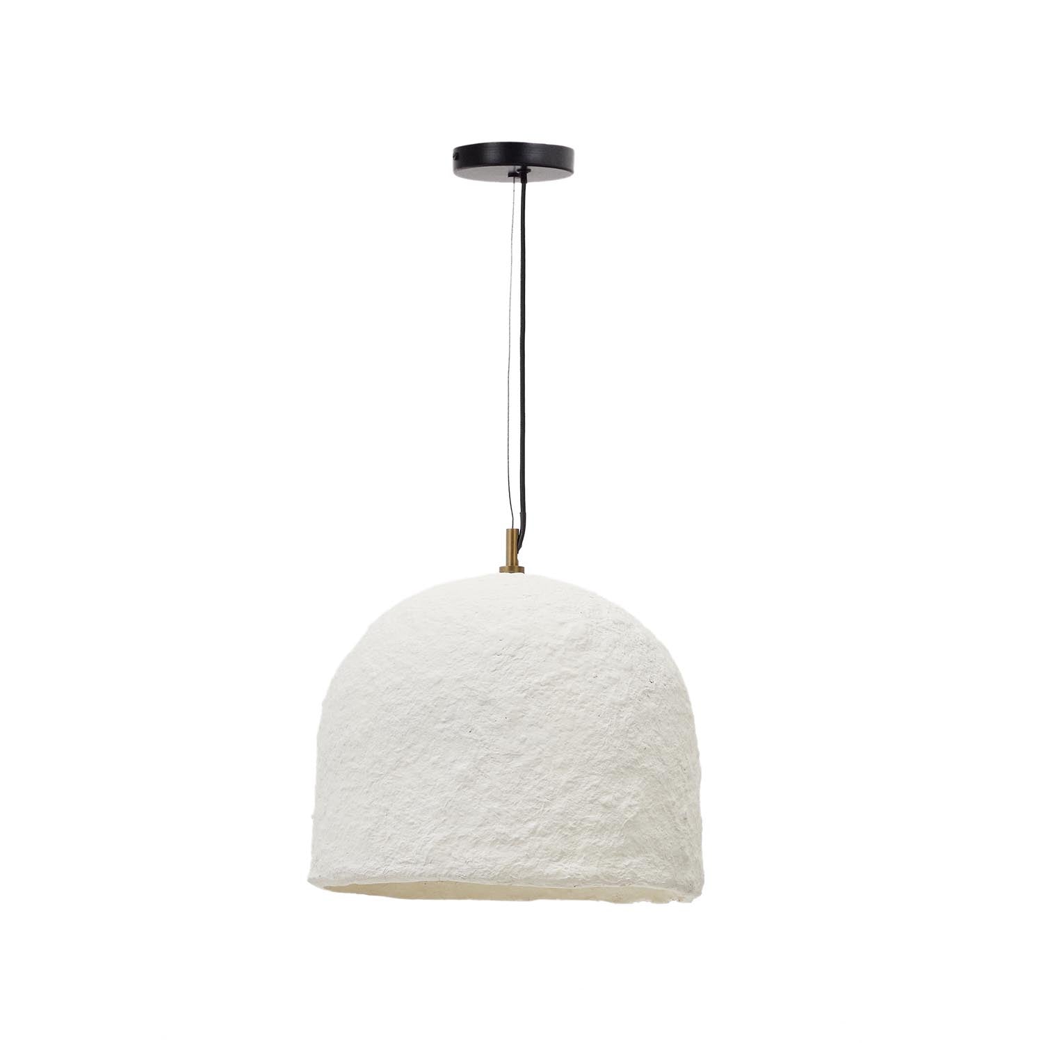 Sineu Deckenlampe: Weisses Papiermaché, Ø 34,5 cm, recyceltes Material, minimalistisches Design, umweltfreundlich.