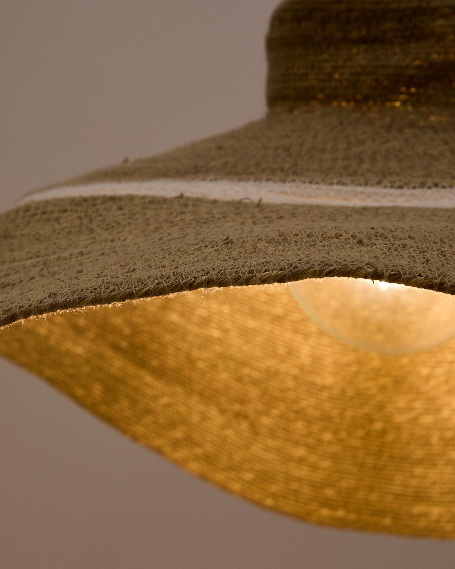 Albenya ceiling lamp made of natural fibers and cotton with natural colored and white finish Ø 90