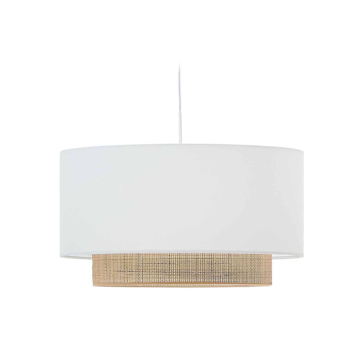 Erna Schirm für Deckenlampe aus Bambus mit naturfarbenem und weißem Finish Ø 60 cm in Weiß präsentiert im Onlineshop von KAQTU Design AG. Lampenschirm ist von Kave Home