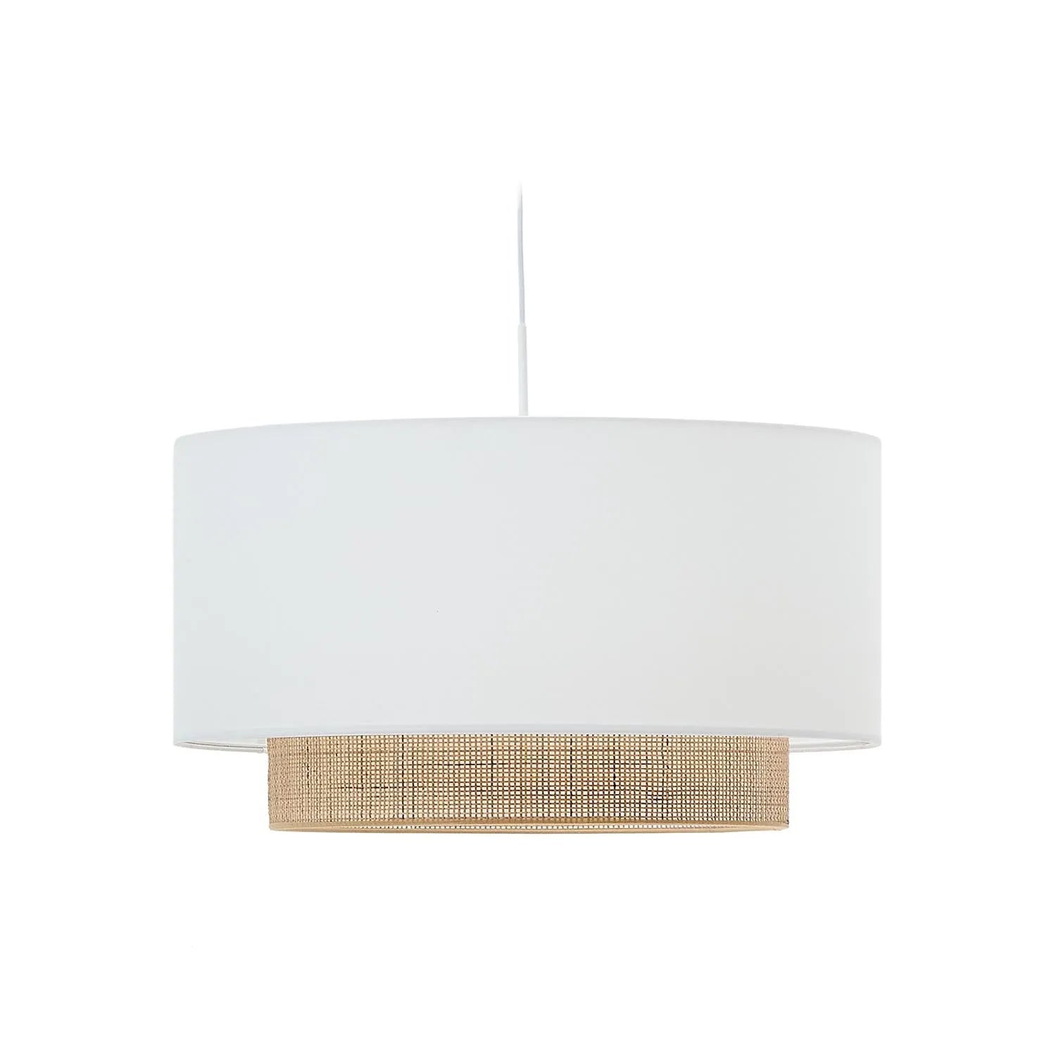 Erna Schirm für Deckenlampe aus Bambus mit naturfarbenem und weißem Finish Ø 60 cm in Weiß präsentiert im Onlineshop von KAQTU Design AG. Lampenschirm ist von Kave Home