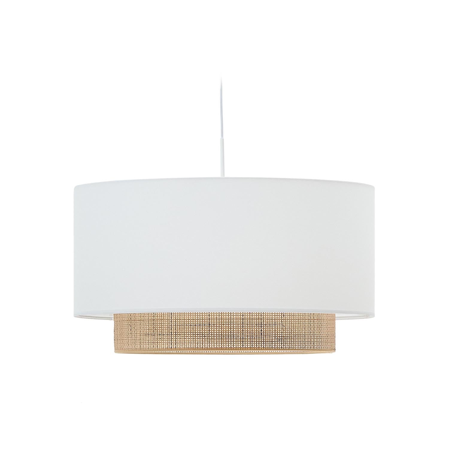 Erna Schirm aus Bambus, Ø 60 cm, natur/weiss, von Kave Home. Stilvoll, langlebig, ideal für skandinavische und boho Räume.