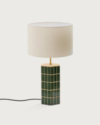Lampe de table en céramique verte