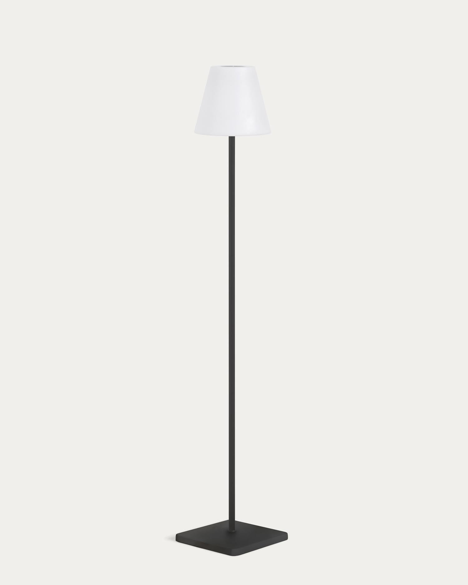 Elegante, solarbetriebene Outdoor-Stehlampe aus Stahl, 120 cm hoch, wetterfest, ideal für Garten und Terrasse.